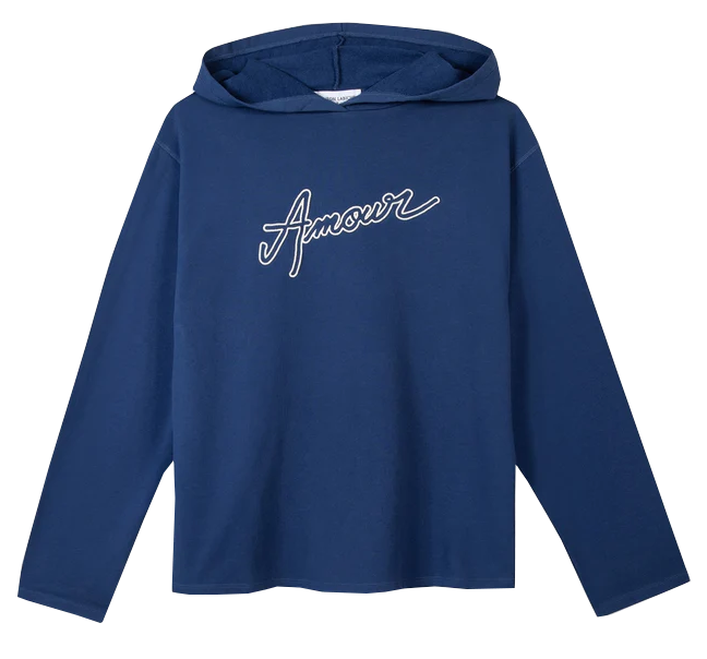 Sweat-shirt ample en coton bio brodé MAISON LABICHE Bleu