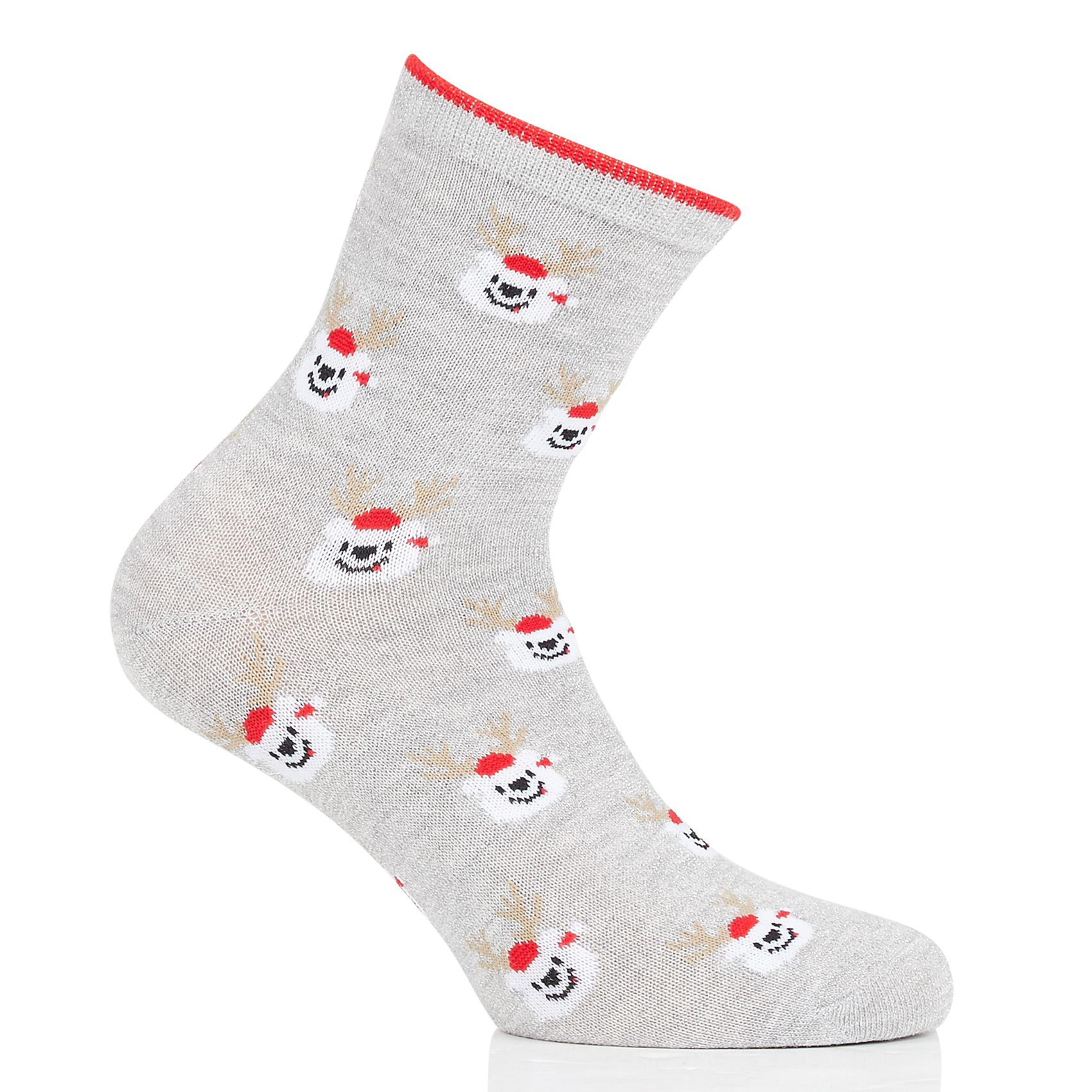 Pack of 4 printed socks PIECES Grey