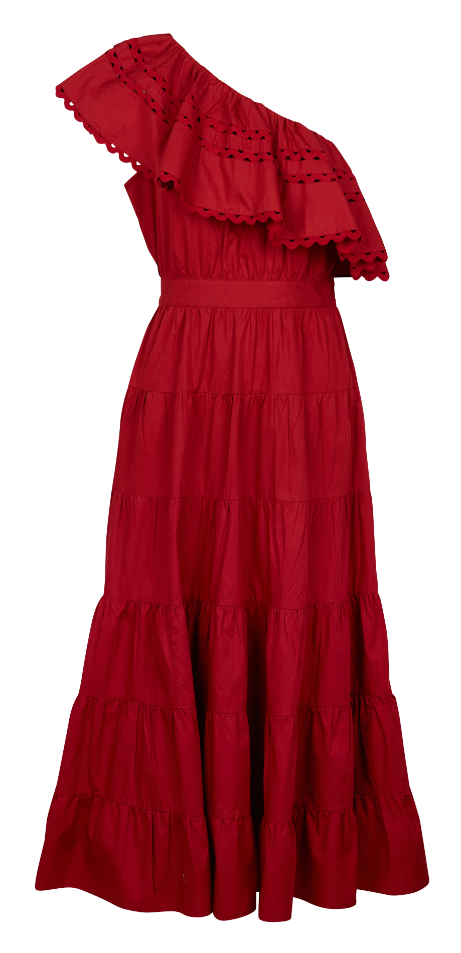 Long asymmetric Bardot collar cotton dress ANTIK BATIK Brown