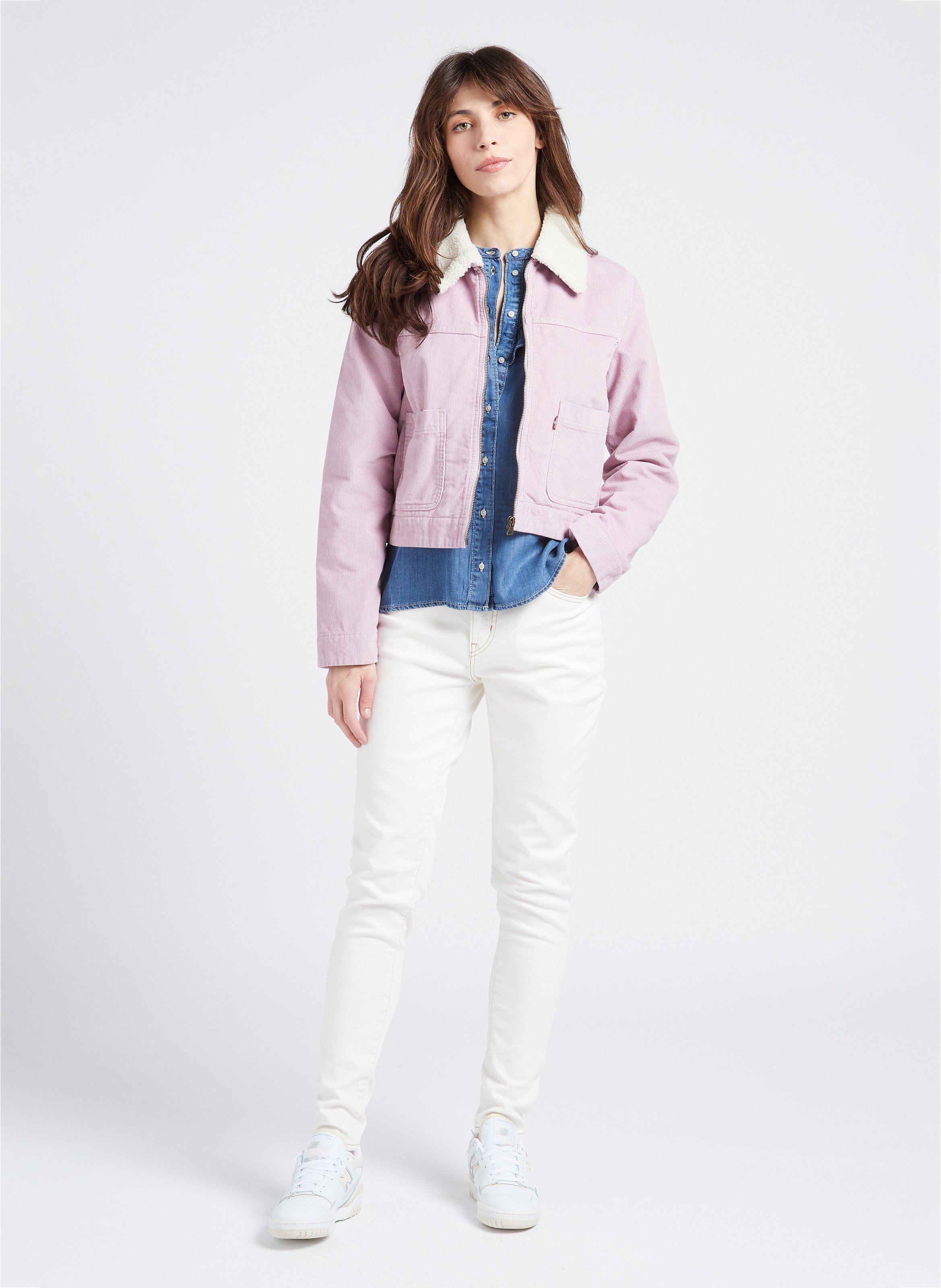 Skinny jeans met hoge taille Wit