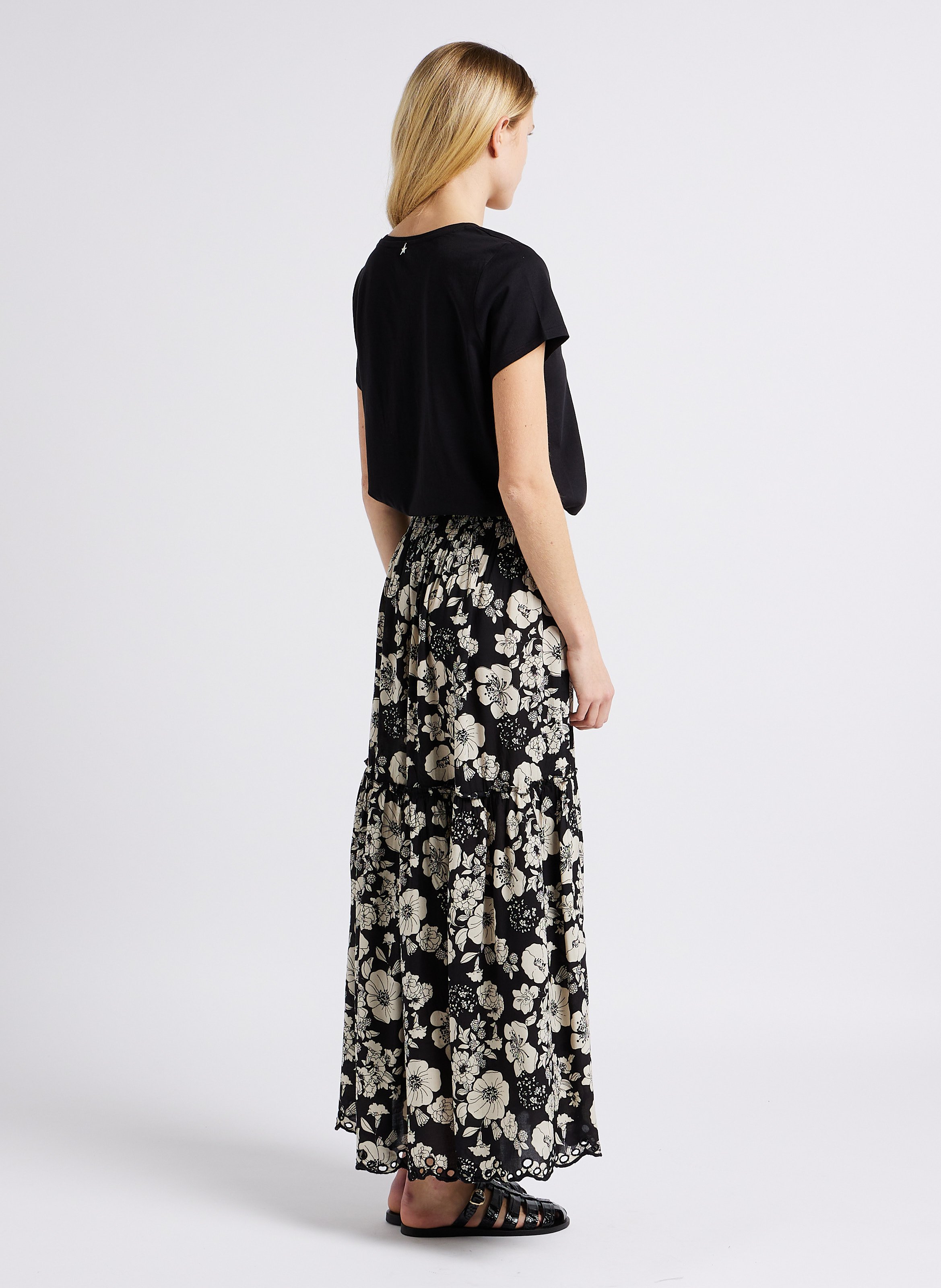 Sandales plates en cuir embossé croco ANCIENT GREEK SANDALS Noir