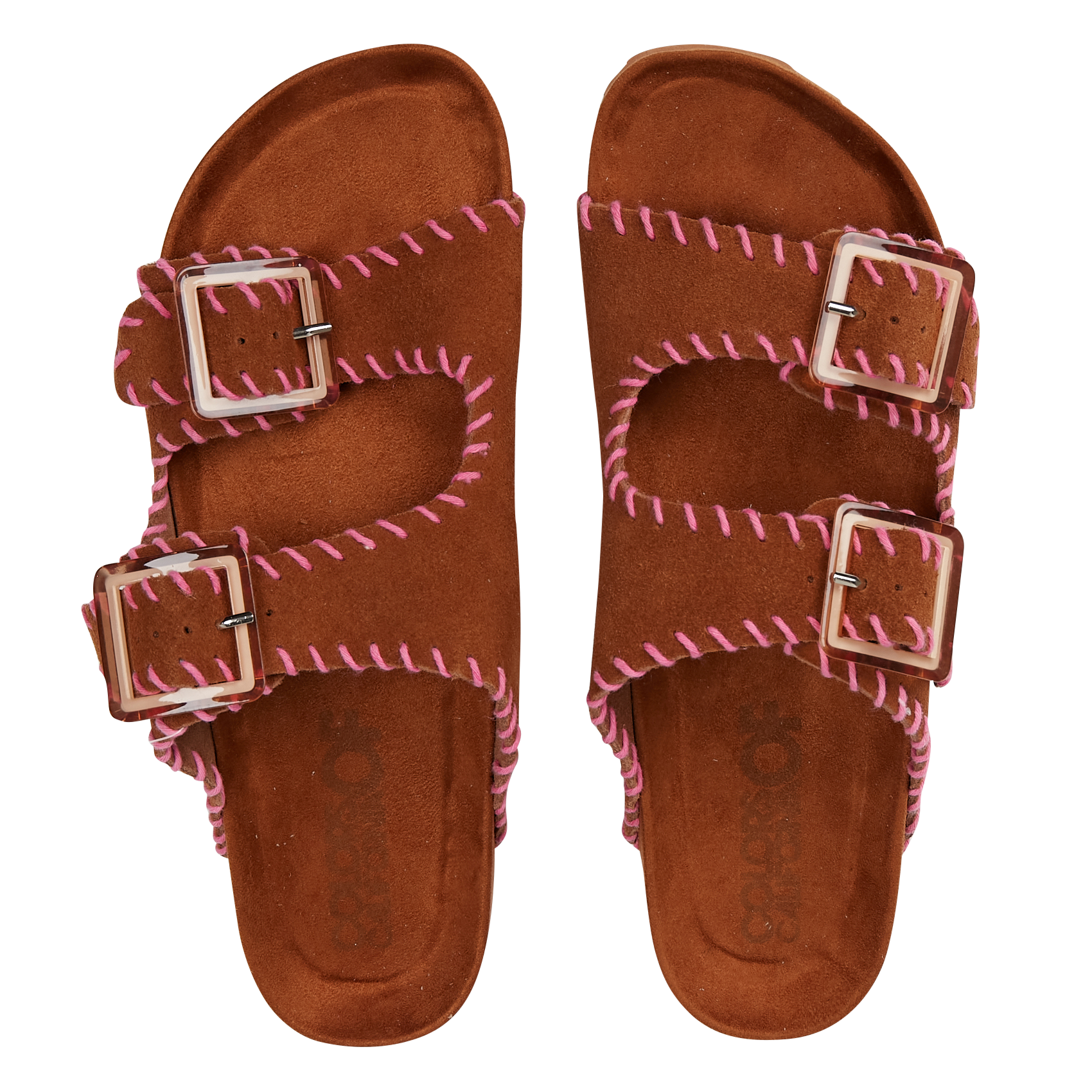 Flache Mules aus Veloursleder COLORS OF CALIFORNIA Beige