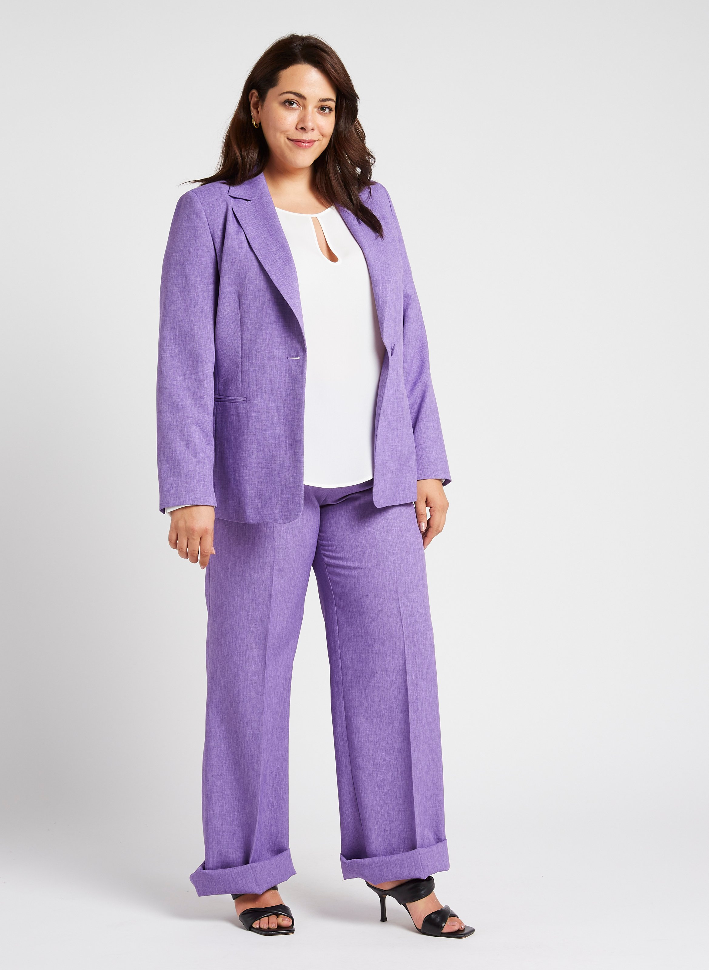 Pantalon taille haute ample PERSONA by Marina Rinaldi Violet