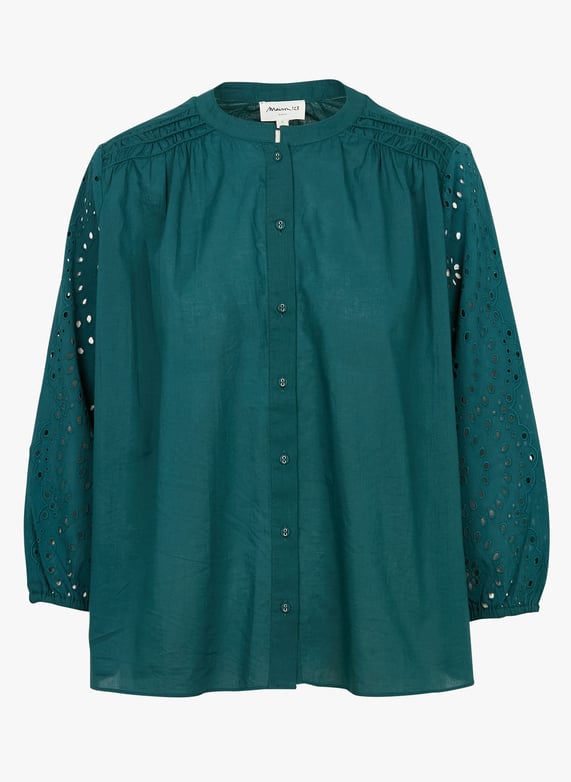 Camisa bordada amplia hotsell