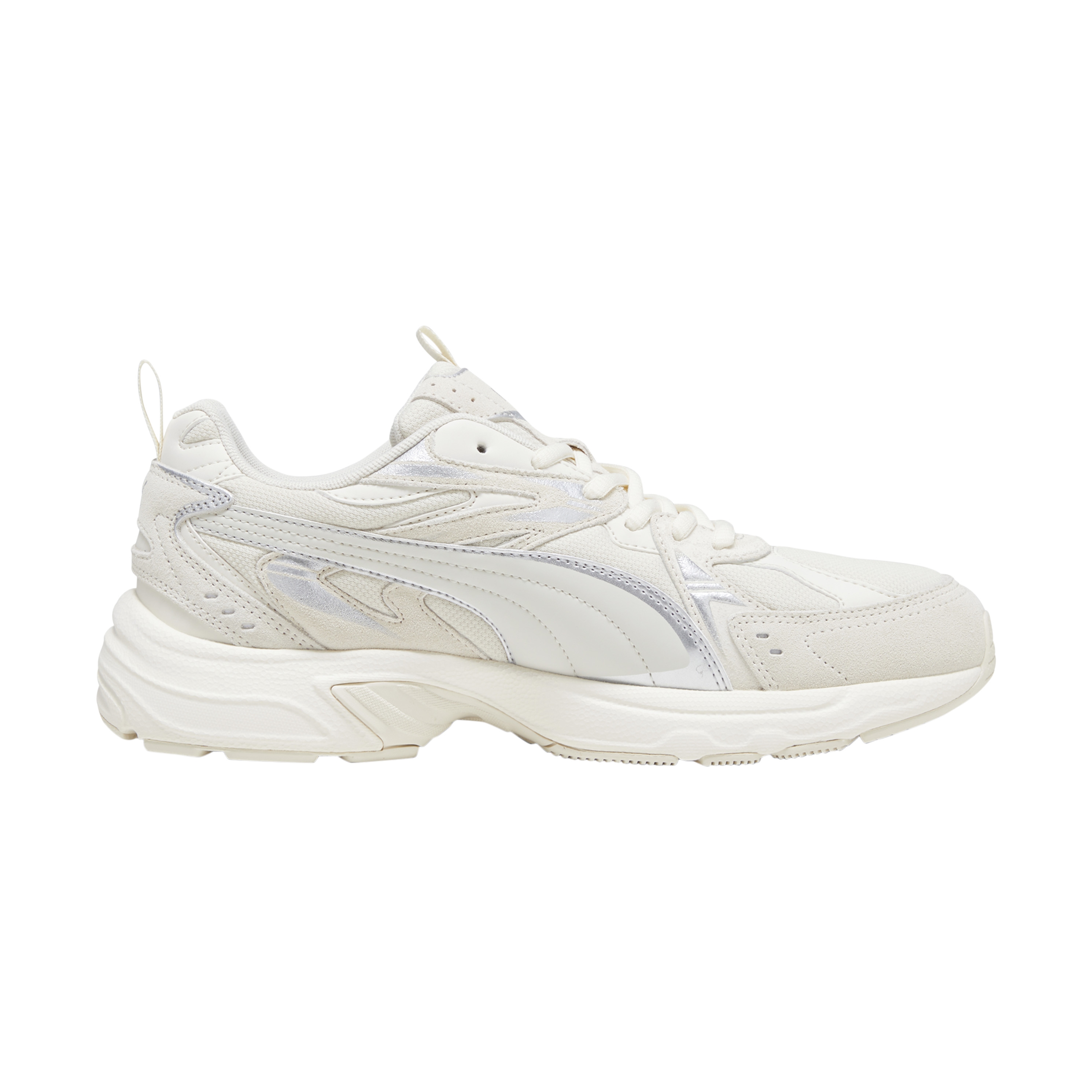 Low-top lace-up sneaker in Milenio tech suede PUMA White