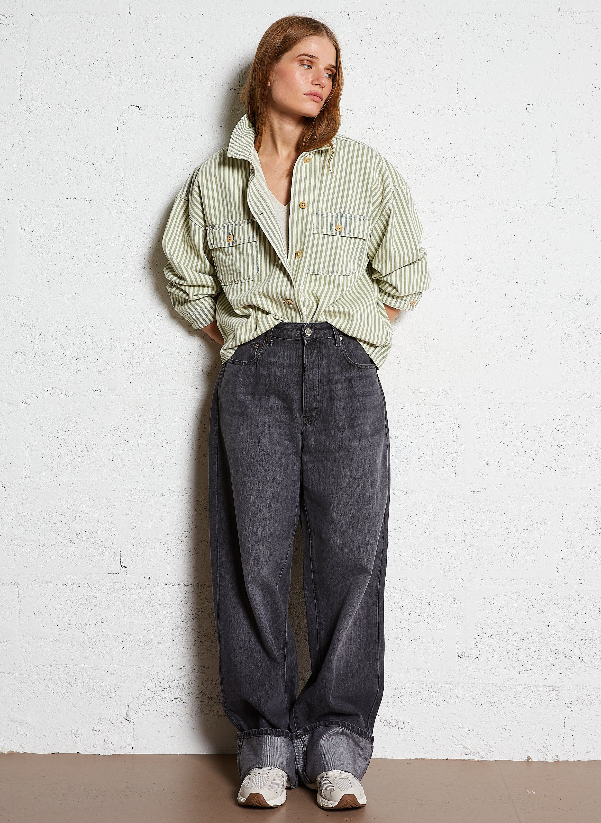 Veste chemise rayée en jean BELLEROSE Bleu