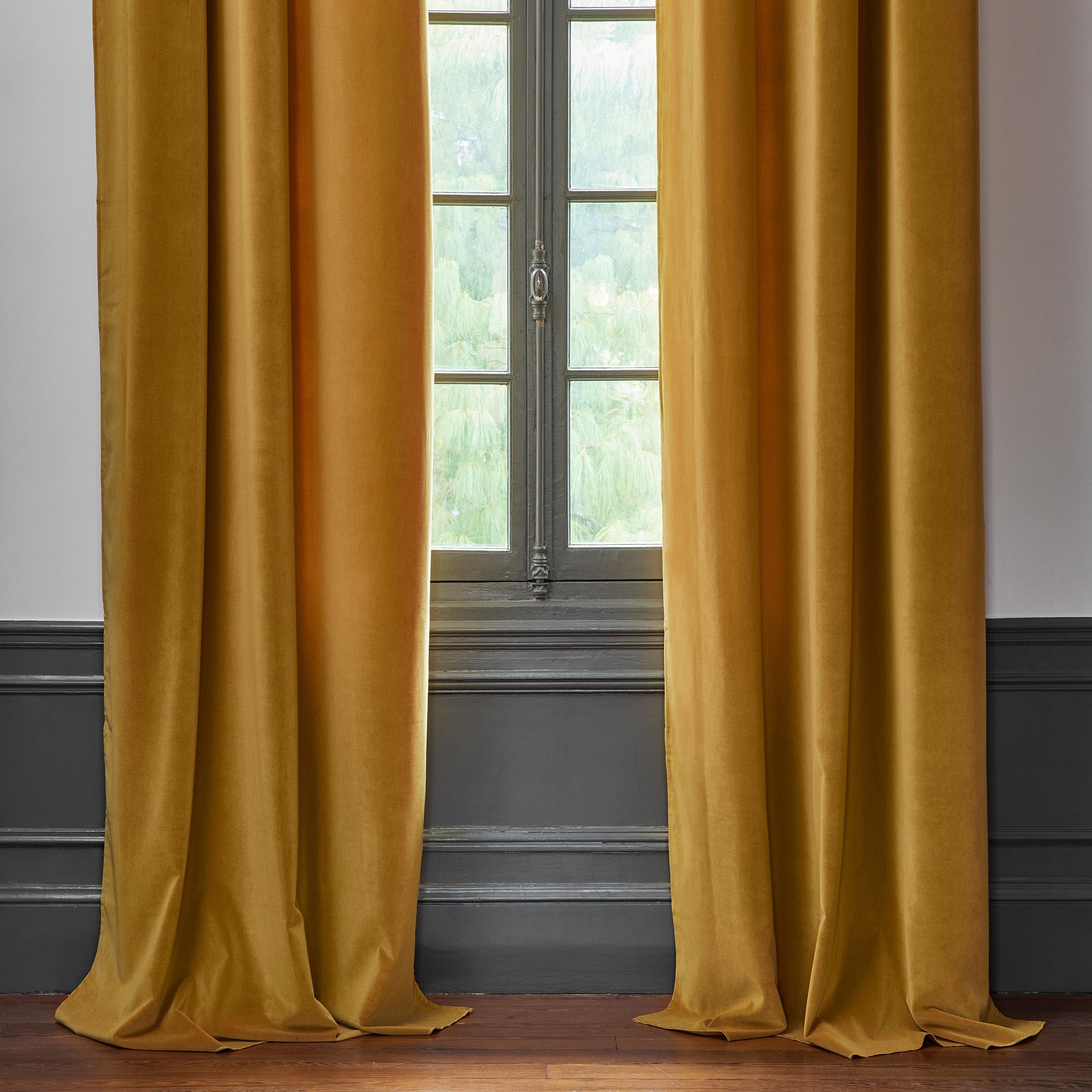 MATIA - Curtain with golden eyelets MADURA Yellow