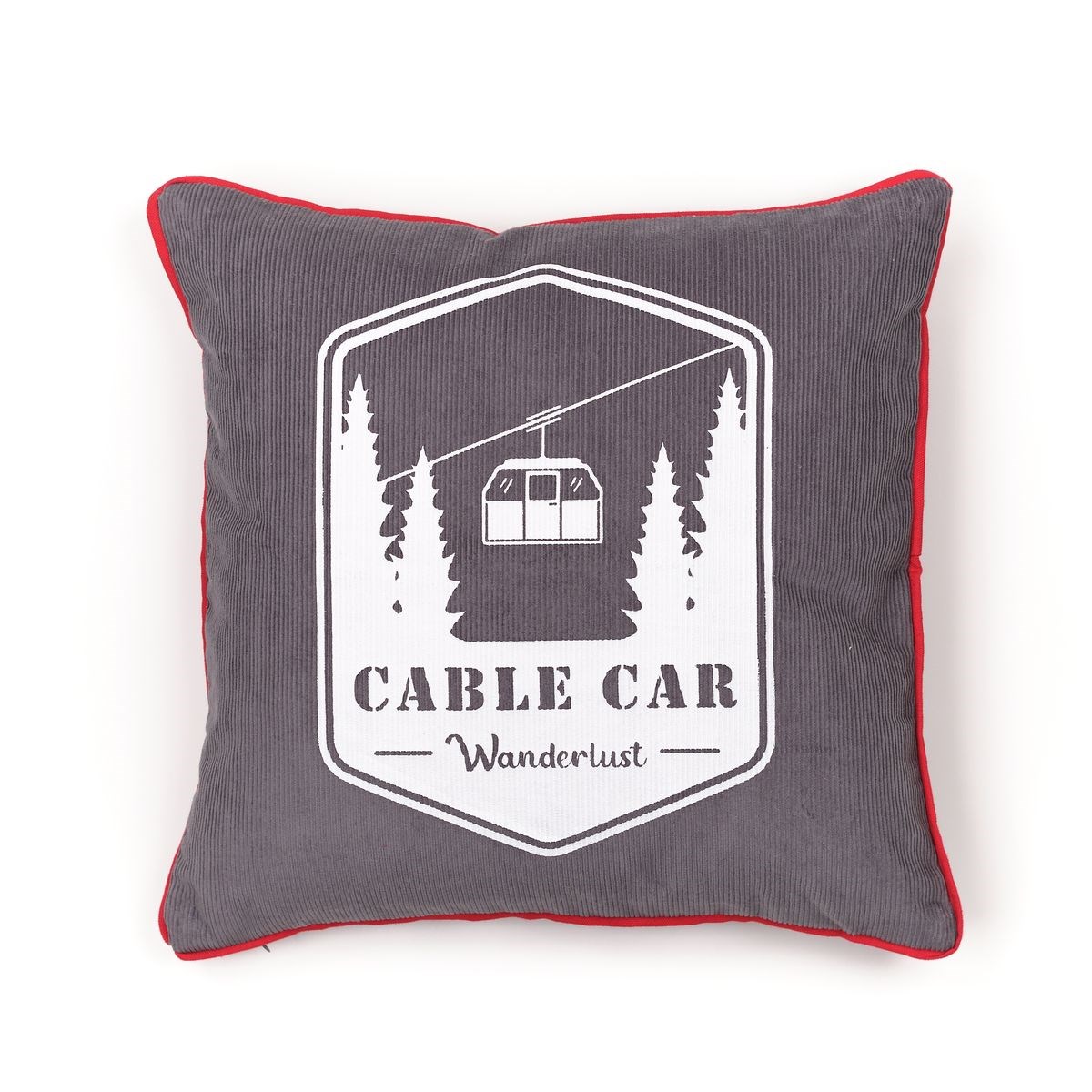 Coussin imprimé carré en coton TODAY LINGE DE MAISON Gris