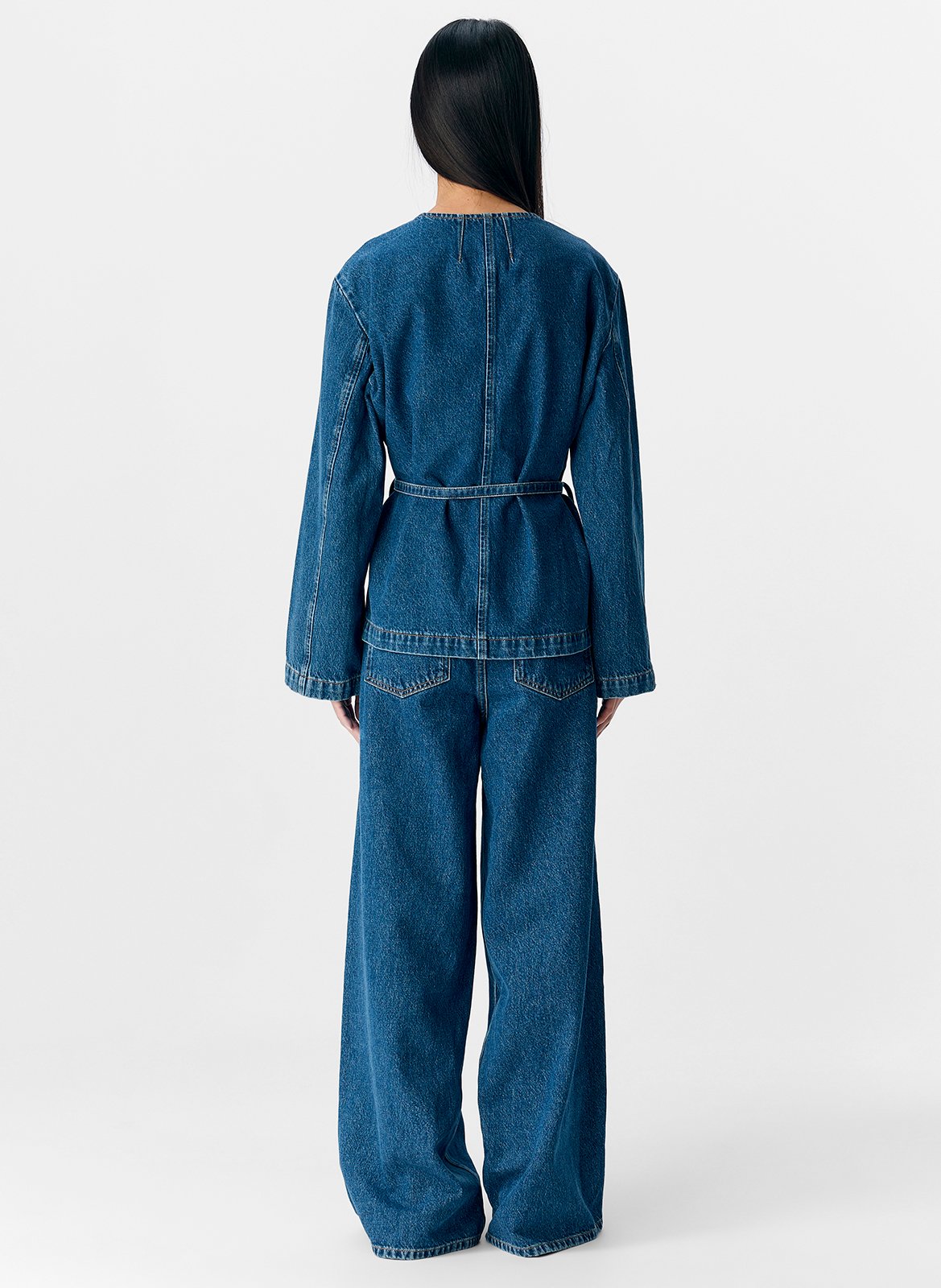 Kimono-Jeansjacke OBJECT Blau