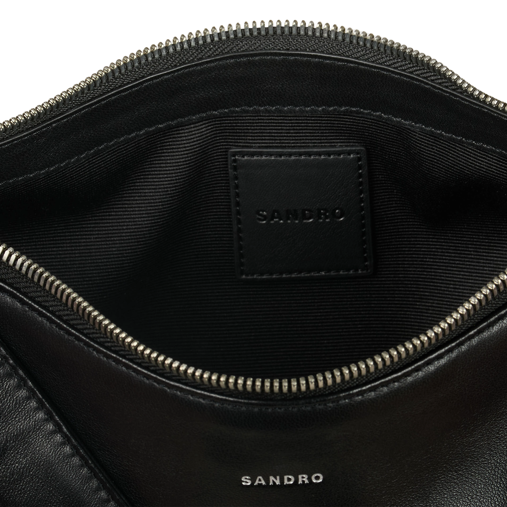 Sac hobo bandoulière en cuir SANDRO Noir
