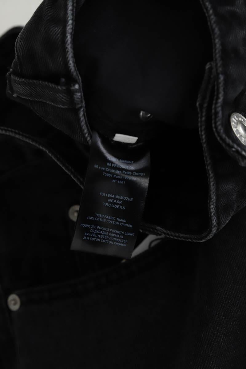 Slim-fit stretch cotton jeans with regular waist ISABEL MARANT - Seconde Main Black