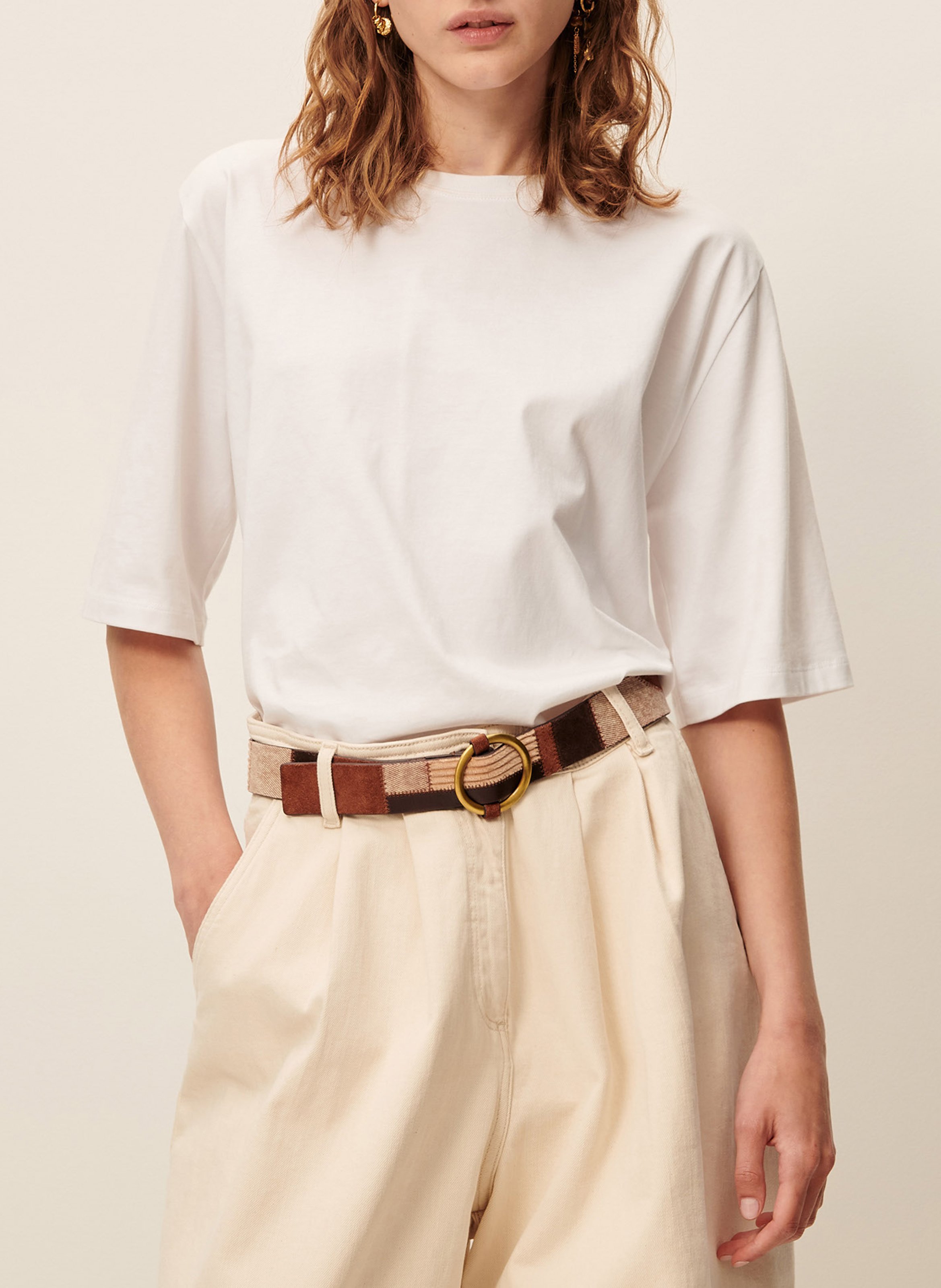 Ruimvallend, katoenen T-shirt met ronde hals SESSUN