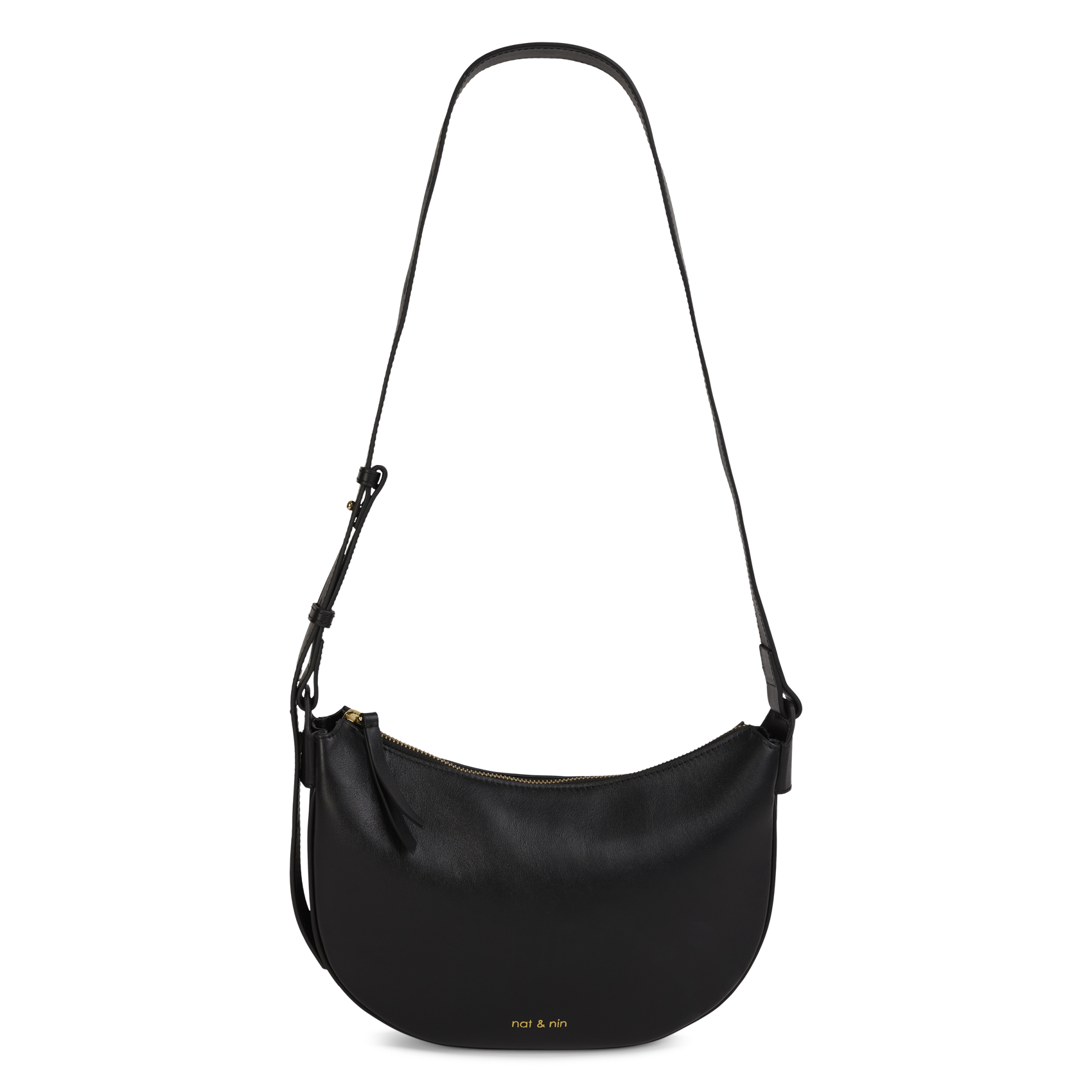 Sac bandoulière demi-lune en cuir NAT & NIN