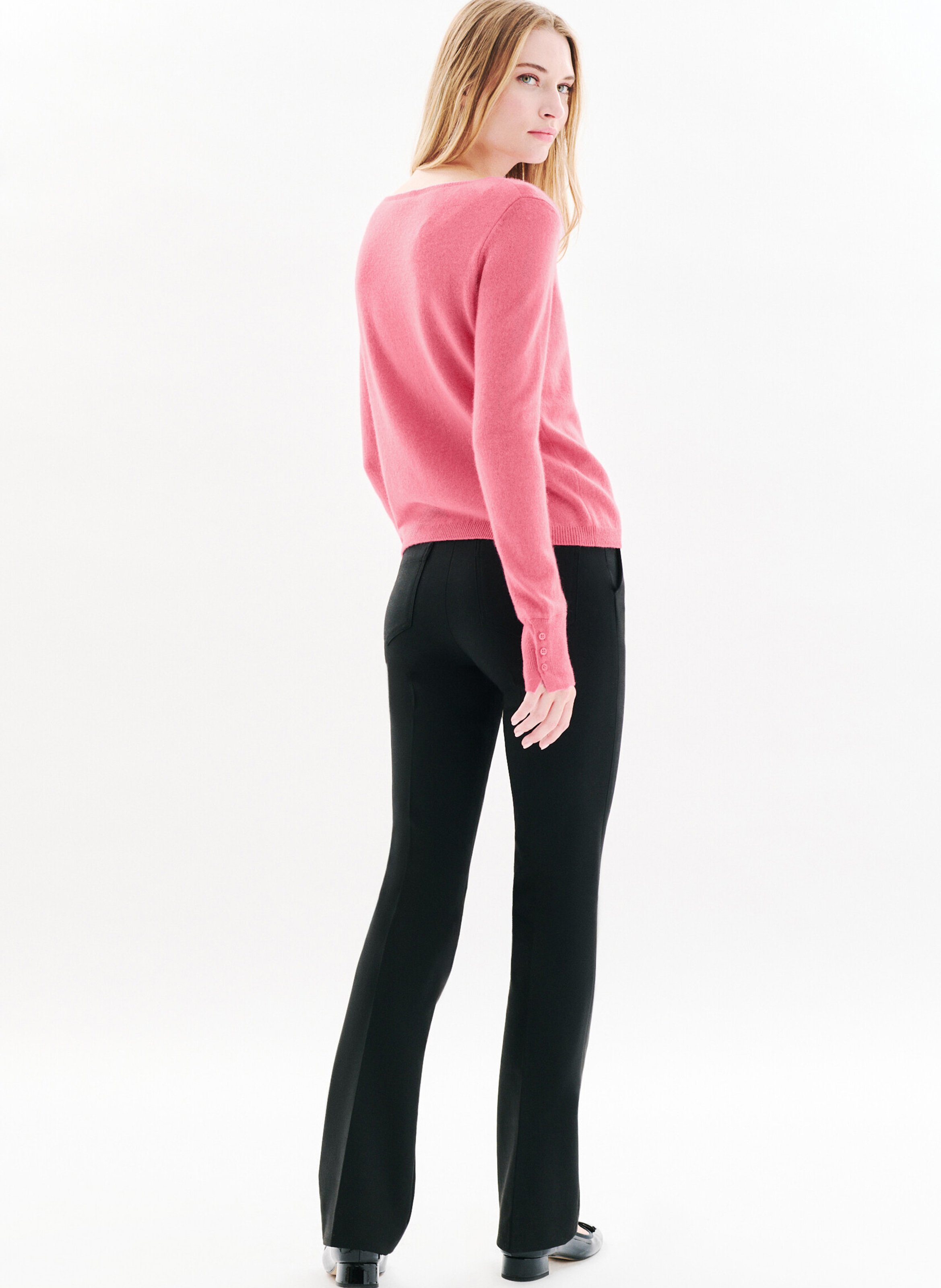 Straight-fit trui van kasjmier met boothals CAROLL Roze