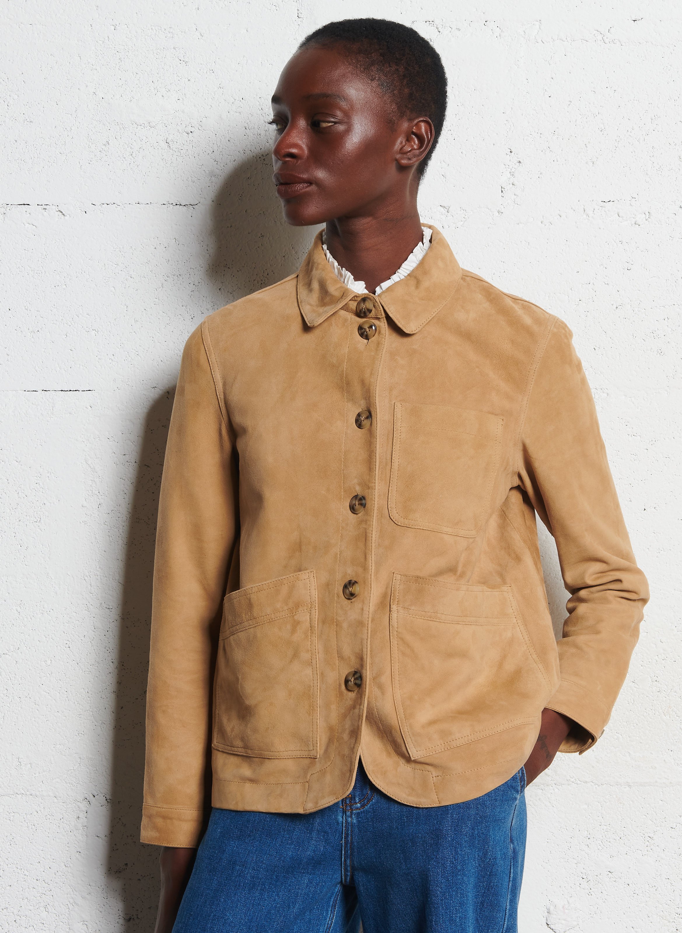 Jacke mit klassischem geradem Kragen aus bedrucktem Jacquard LA PETITE ETOILE