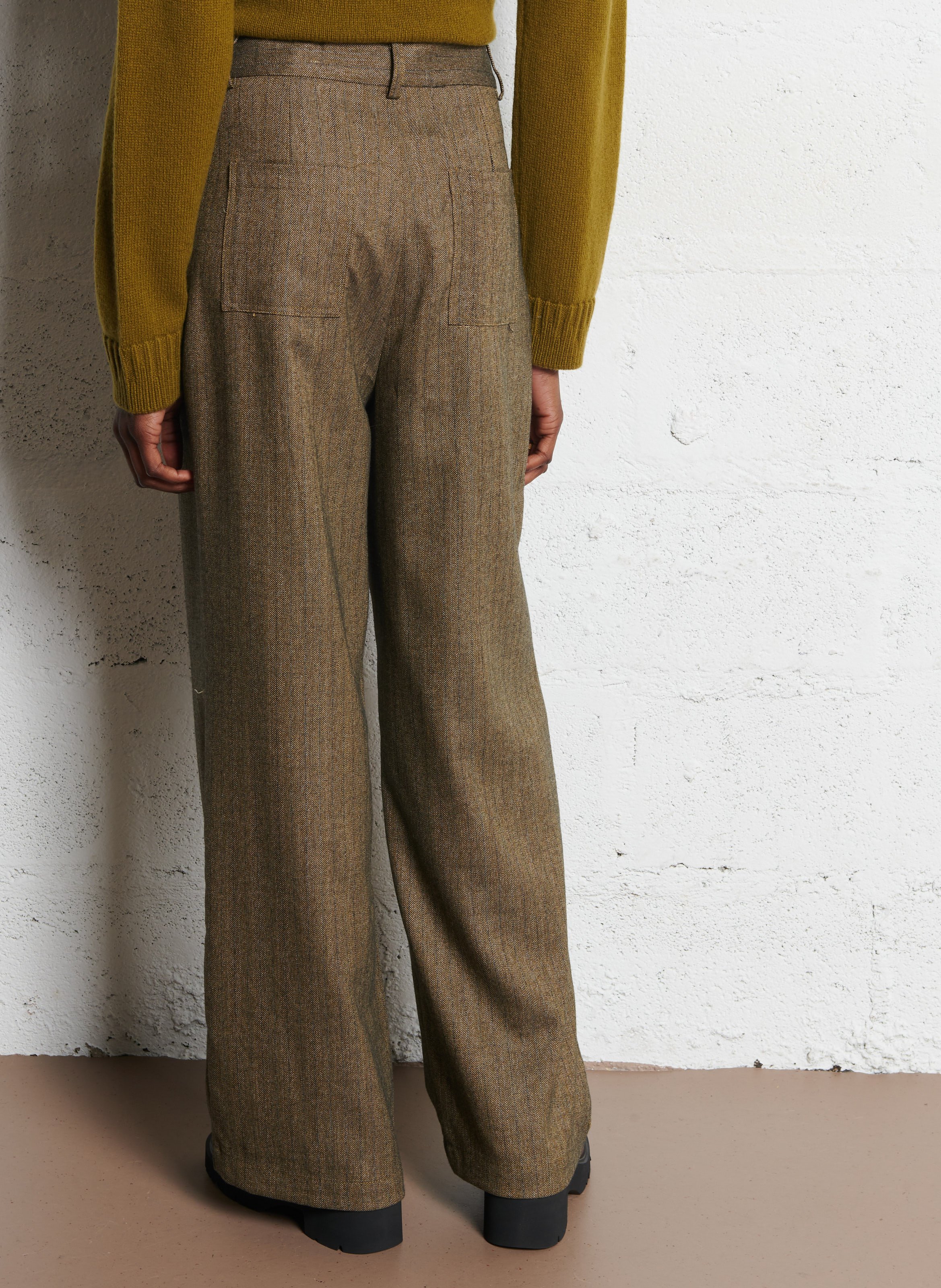 Pantalon large taille haute SEE U SOON Beige