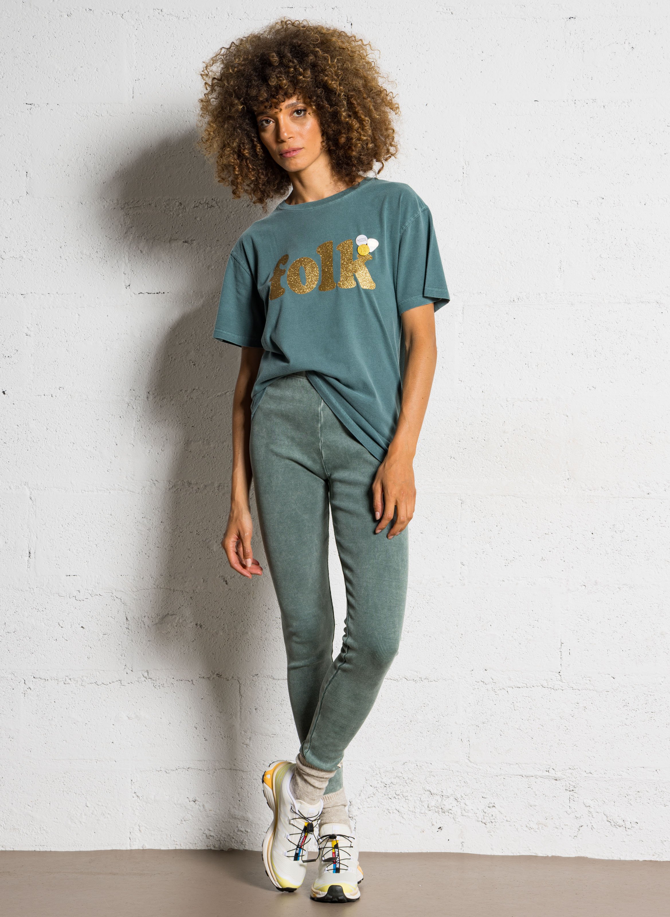 Tee-shirt col rond sérigraphié en coton NEWTONE Vert