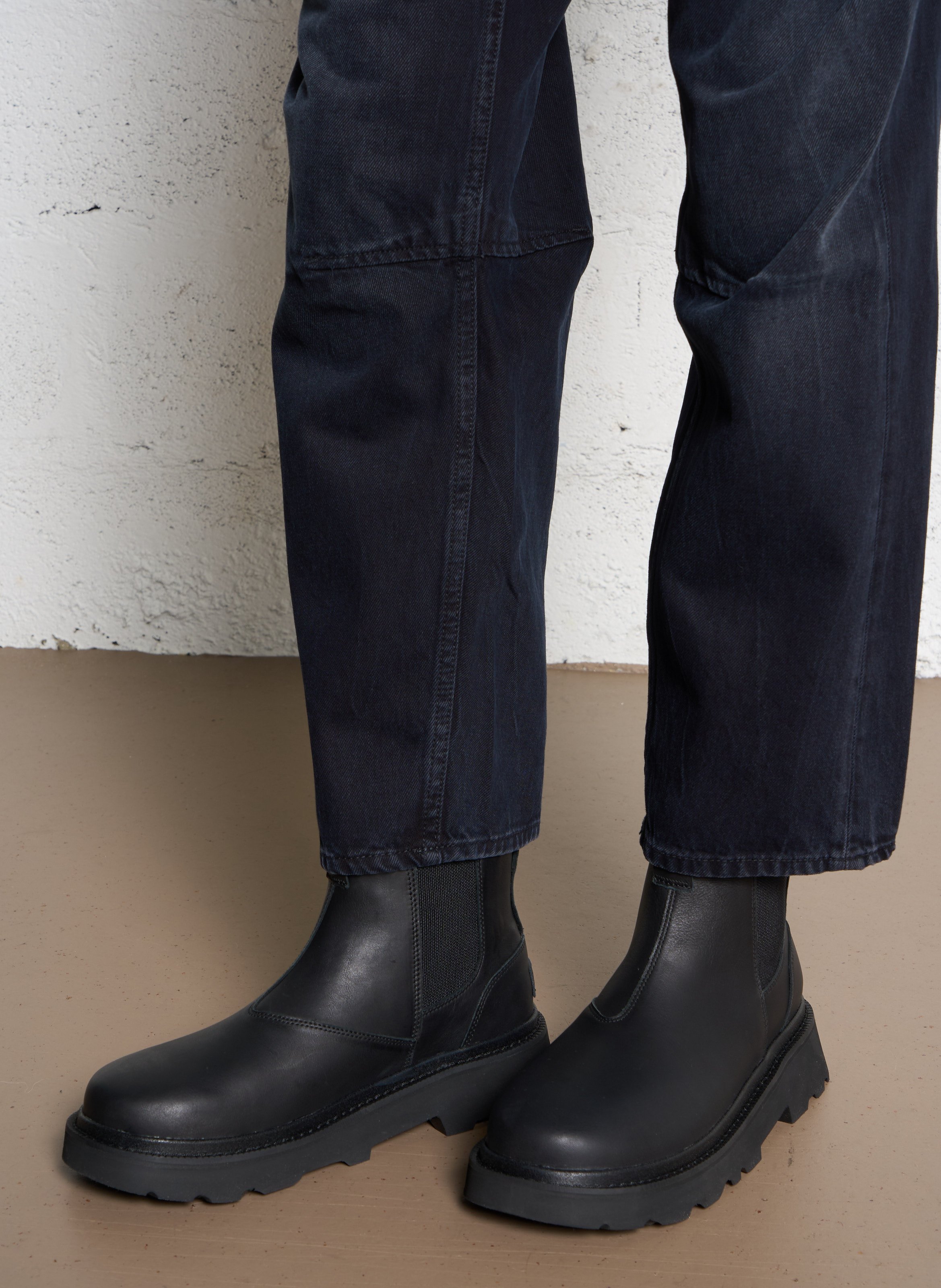 Mixed leather mid-calf boots UGG Black