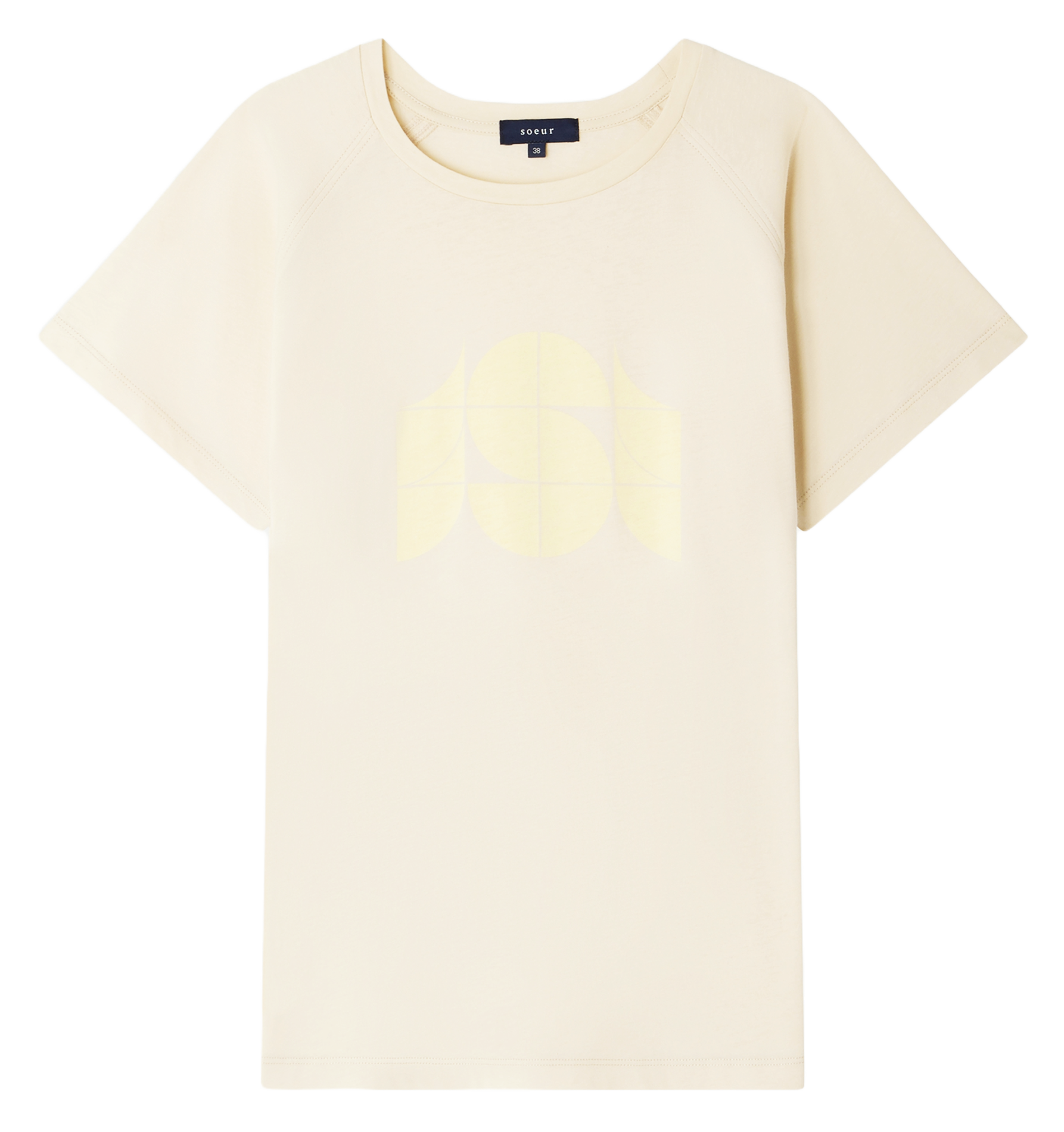 Tee-shirt sérigraphié en coton SOEUR Jaune