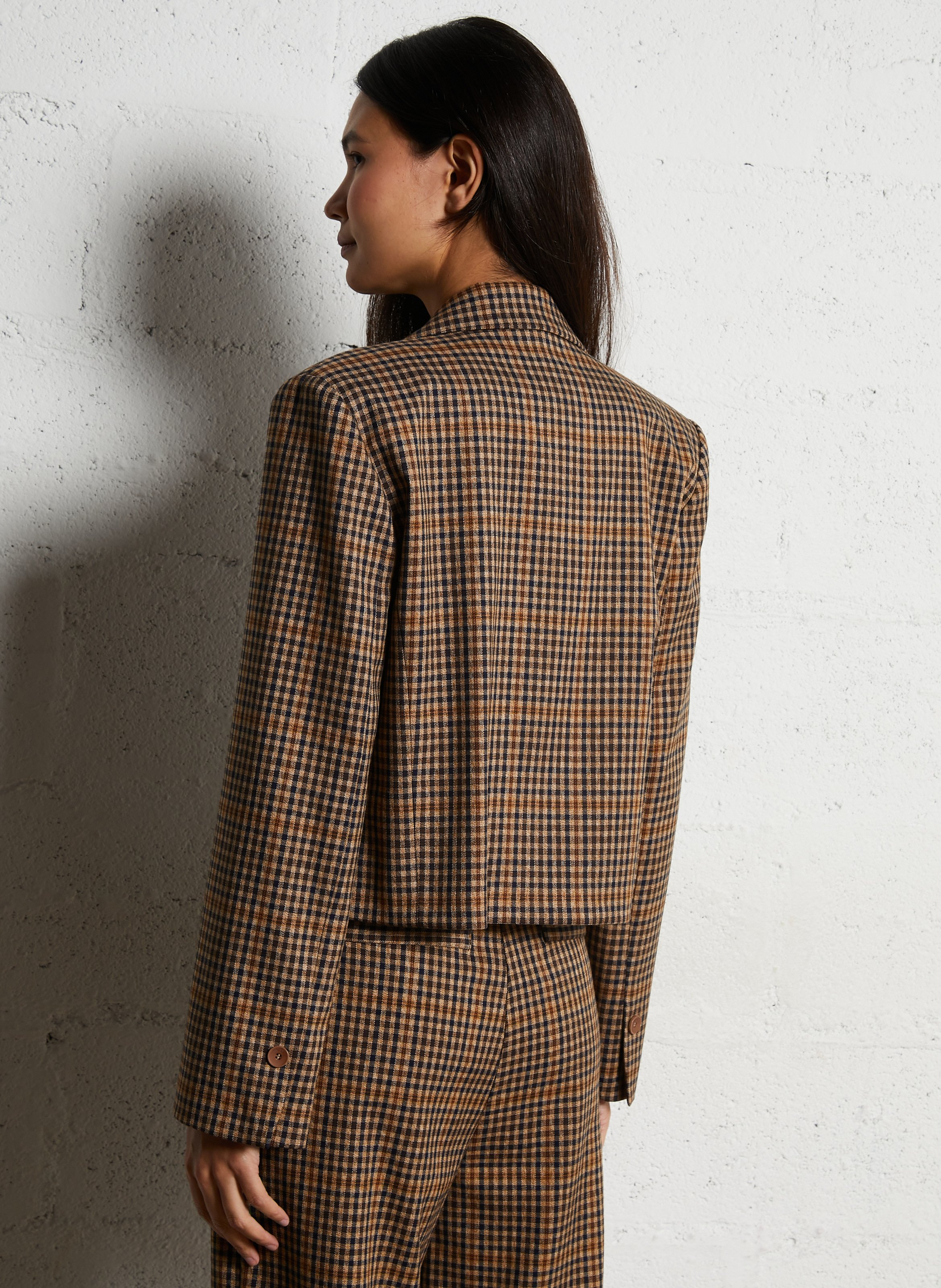 Veste oversize col tailleur à carreaux IMPERIAL Marron