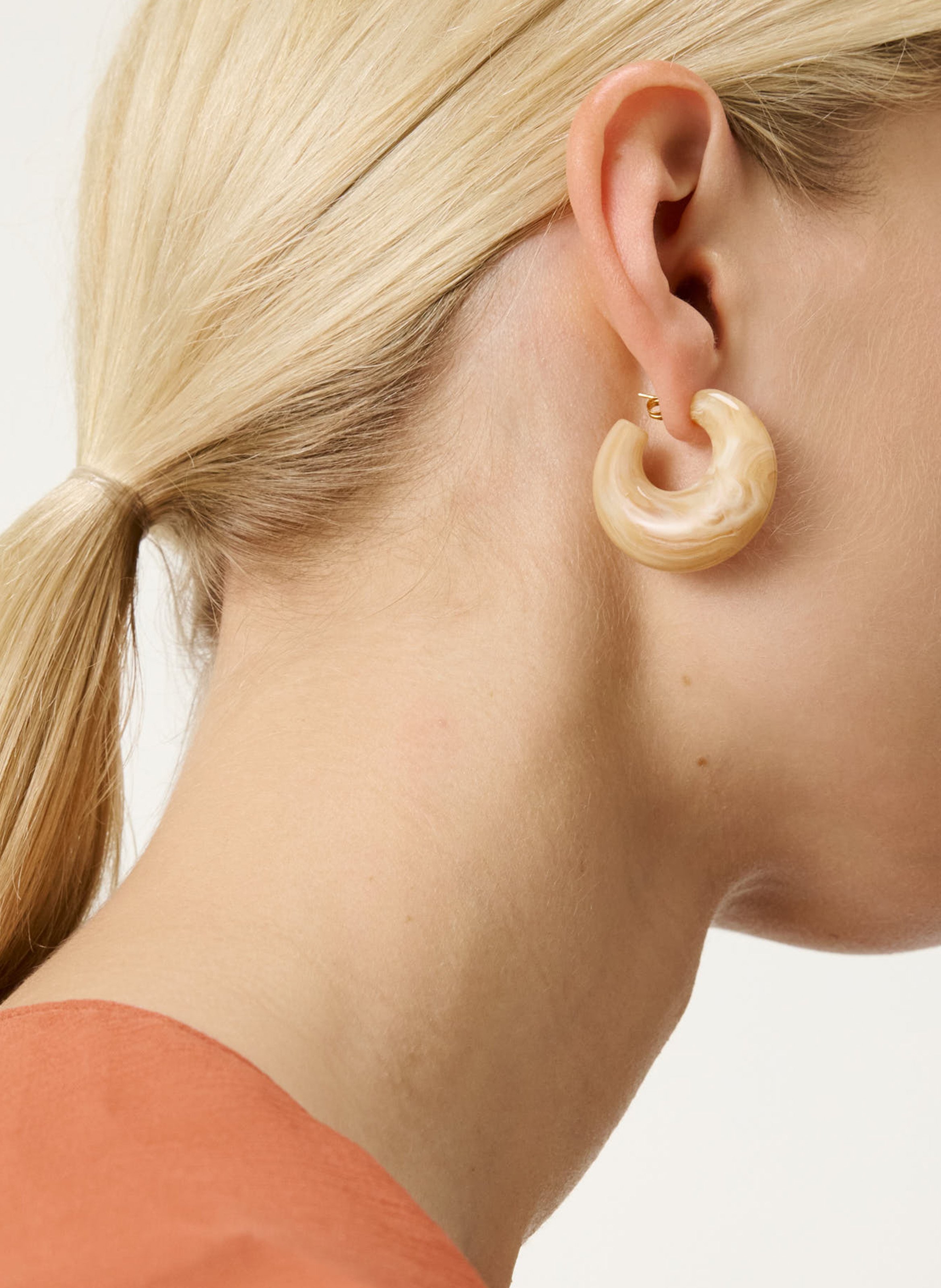 Kreolen mit runden Gliedern VANESSA BARONI Beige