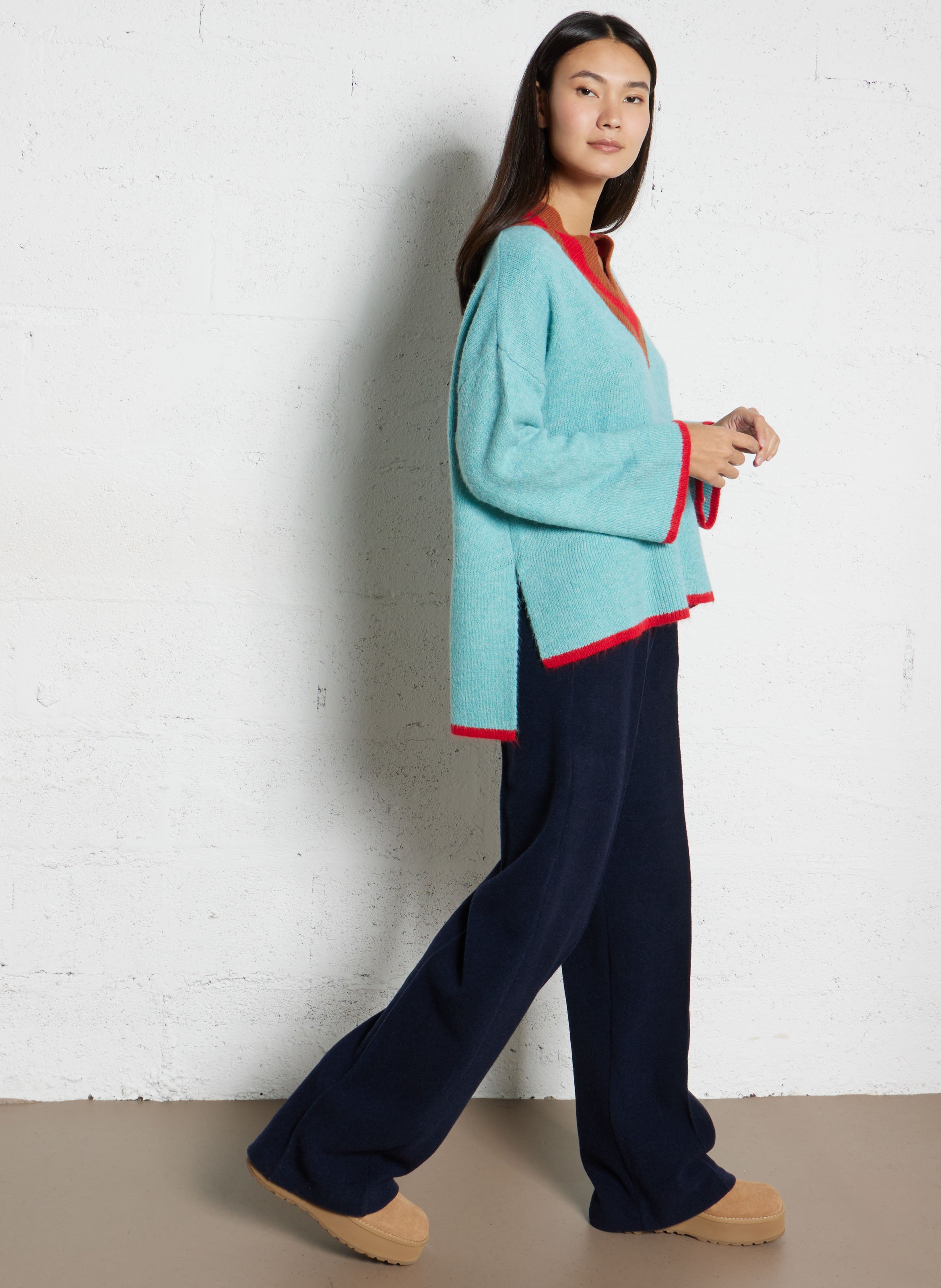 Pull oversize col V DR BLOOM Vert