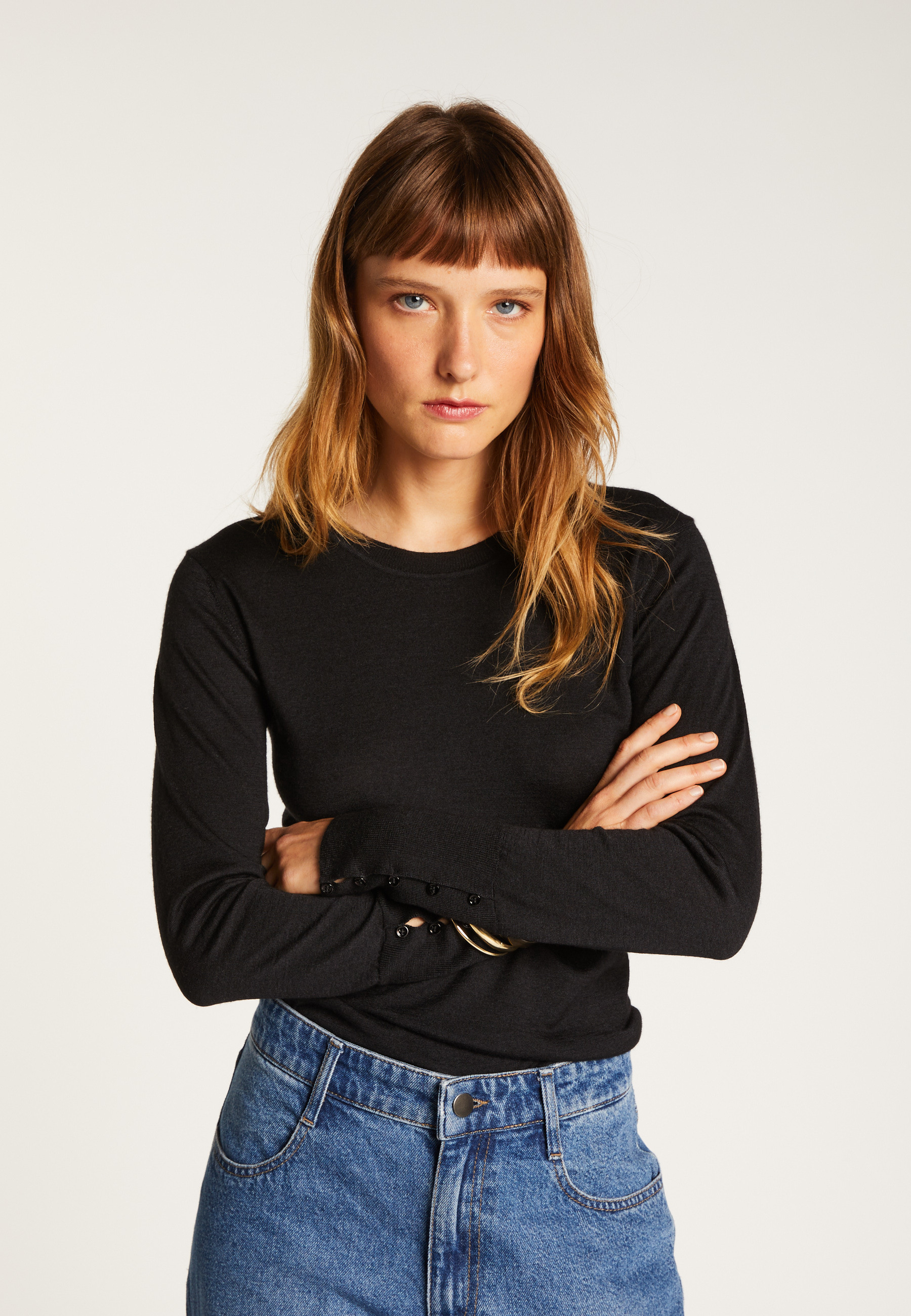 Cashmere silk T-shirt MAISON MONTAGUT Black