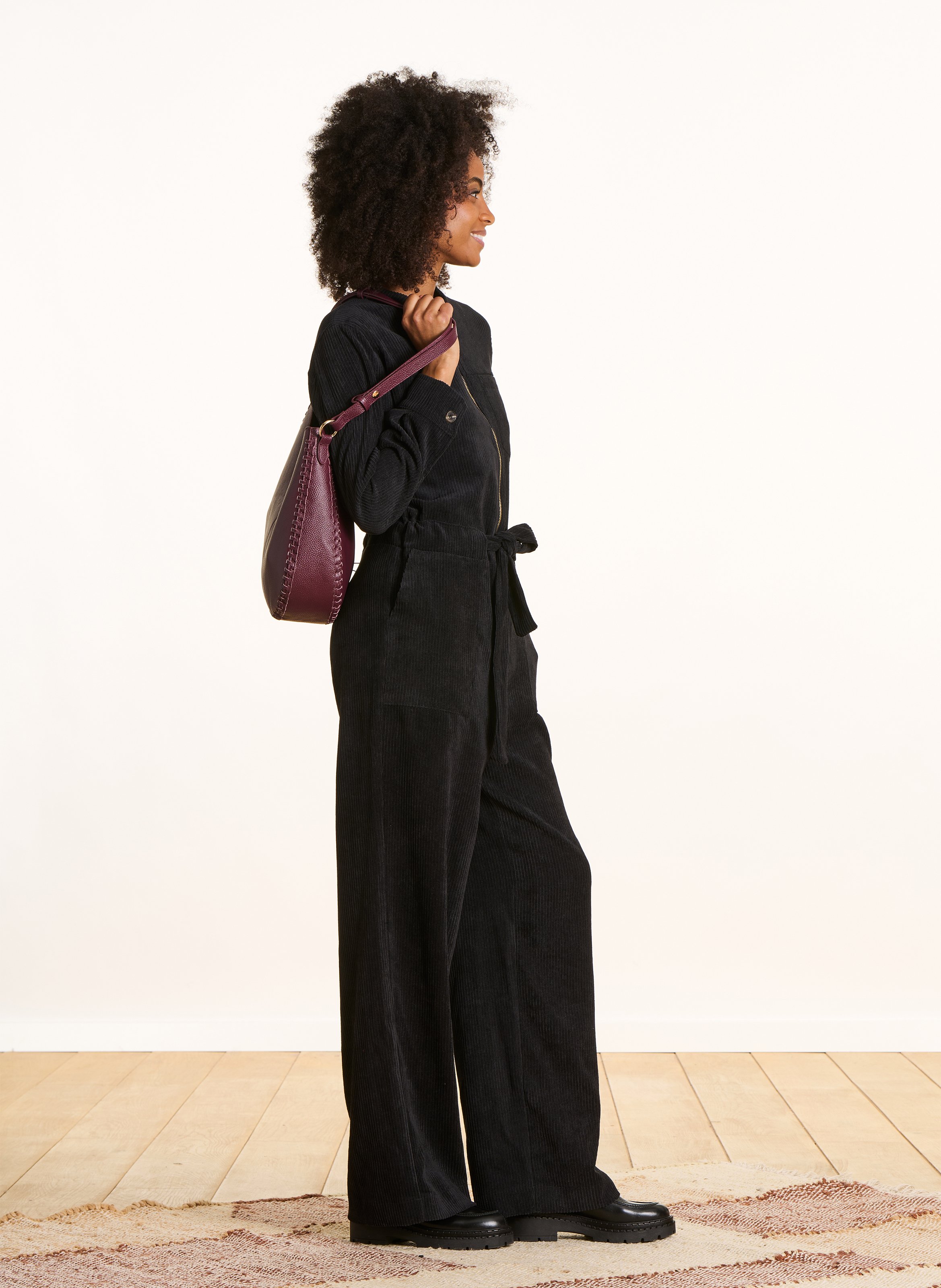 Ribbed straight jumpsuit LA FEE MARABOUTEE Black