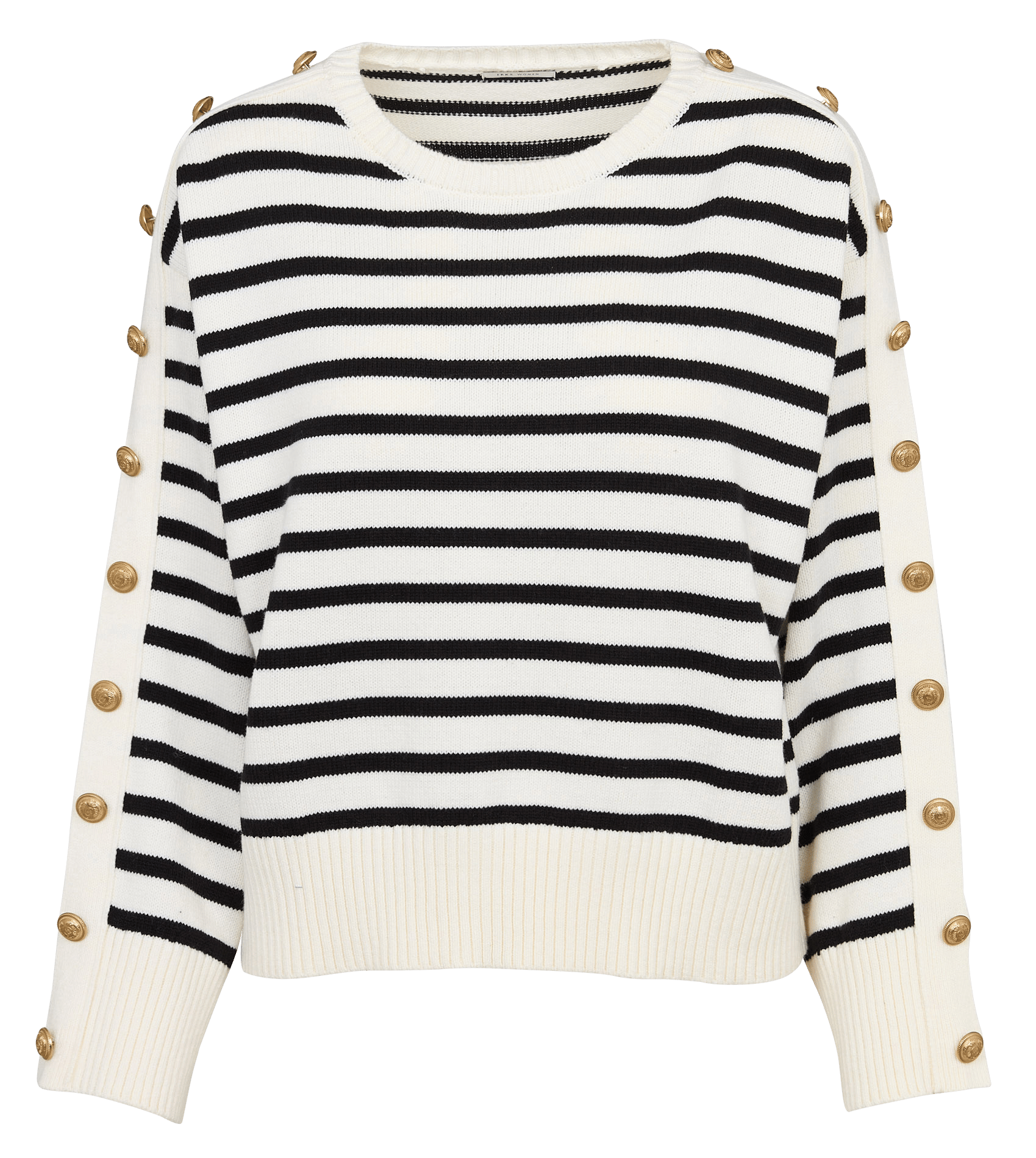 Pull oversize col rond en coton mélangé IKKS Noir