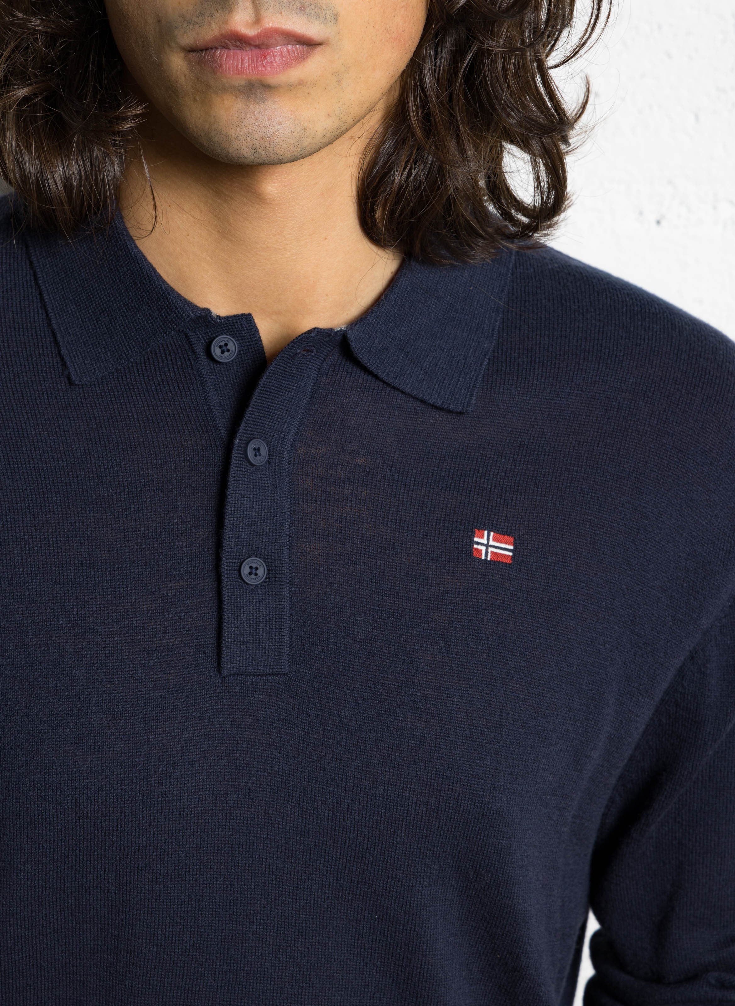 Polo manches longues en laine NAPAPIJRI Bleu