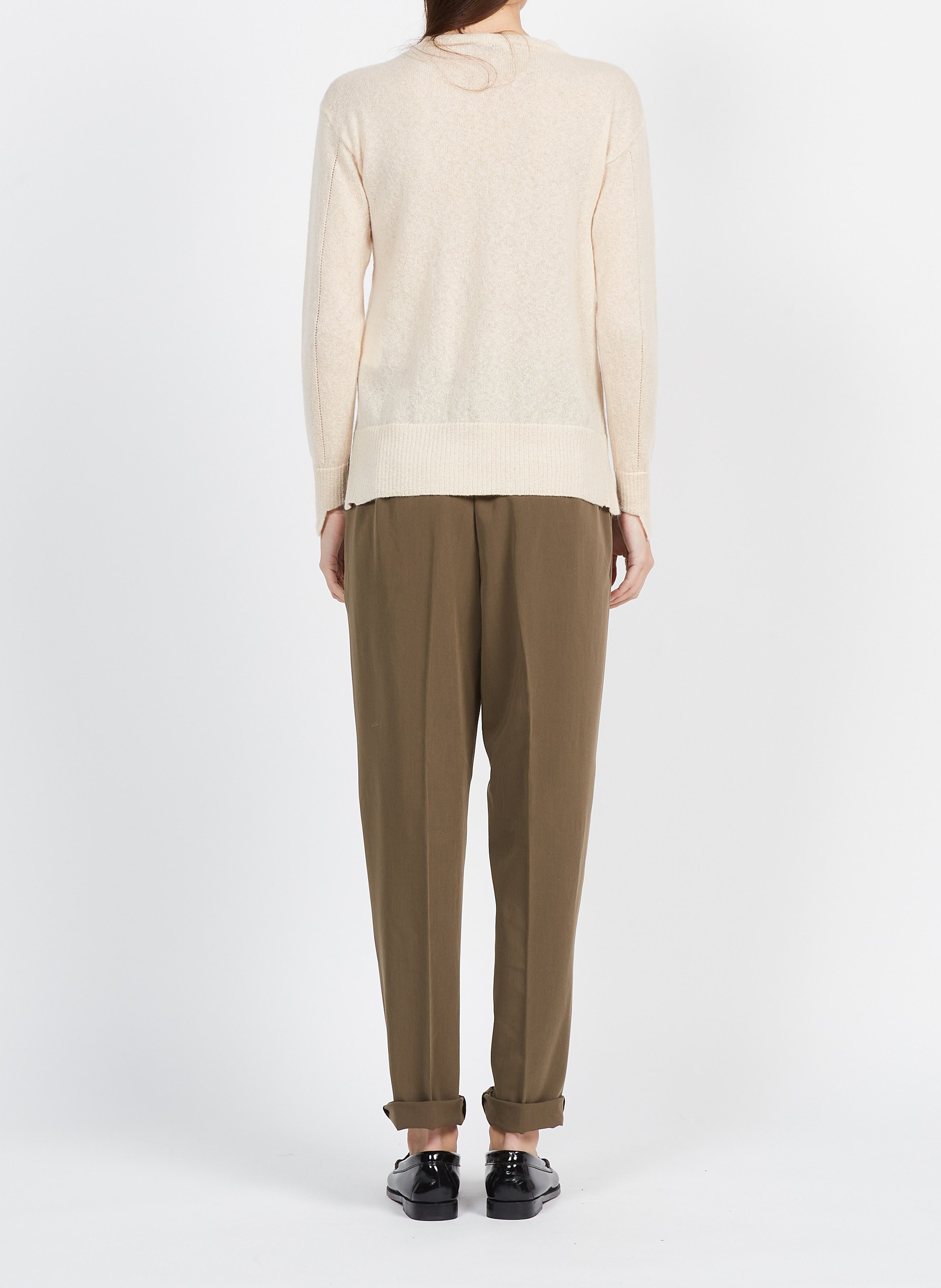 Pull col rond fin MAX MARA LEISURE Beige