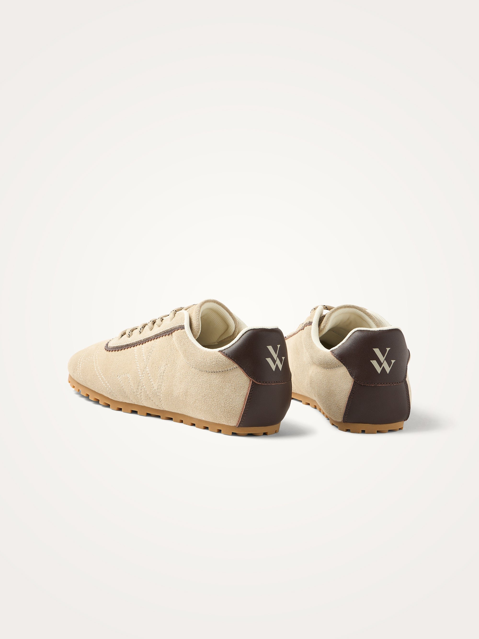Sneakers with monogram sewn on a thin grooved sole VANESSA WU Beige