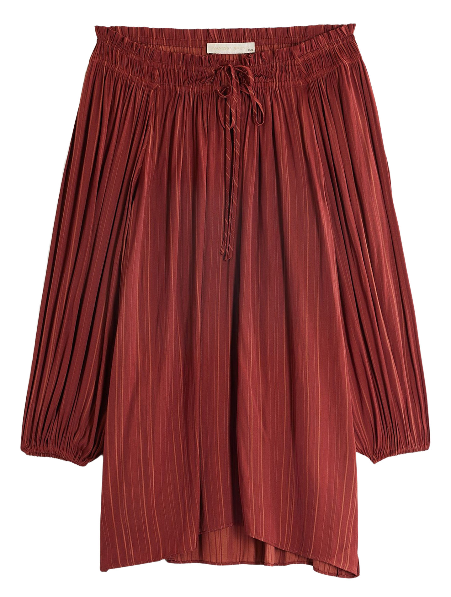 Robe courte ample à rayures fines VANESSA BRUNO Rouge