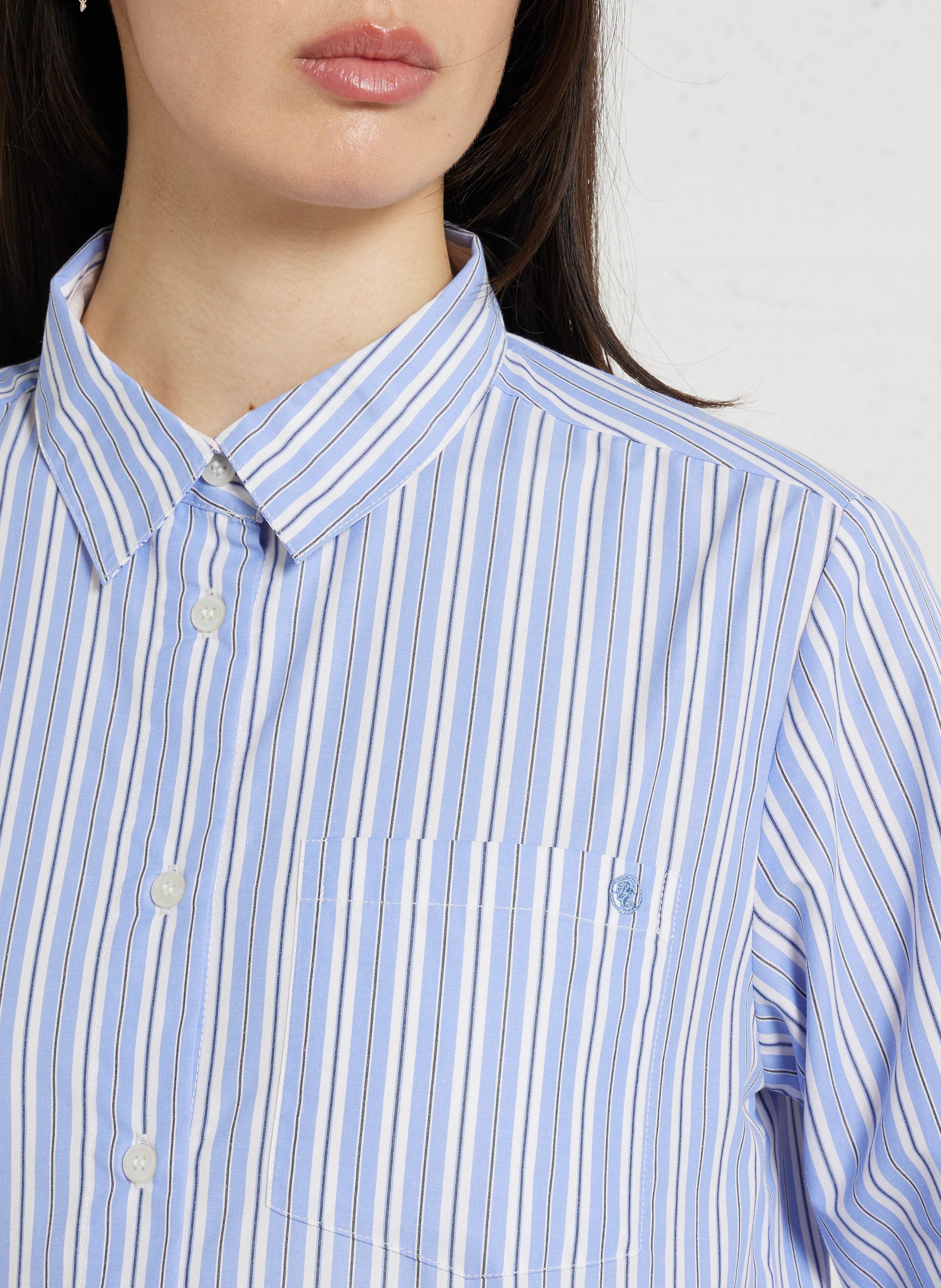 Chemise droite col classique à rayures LA PETITE ETOILE Beige