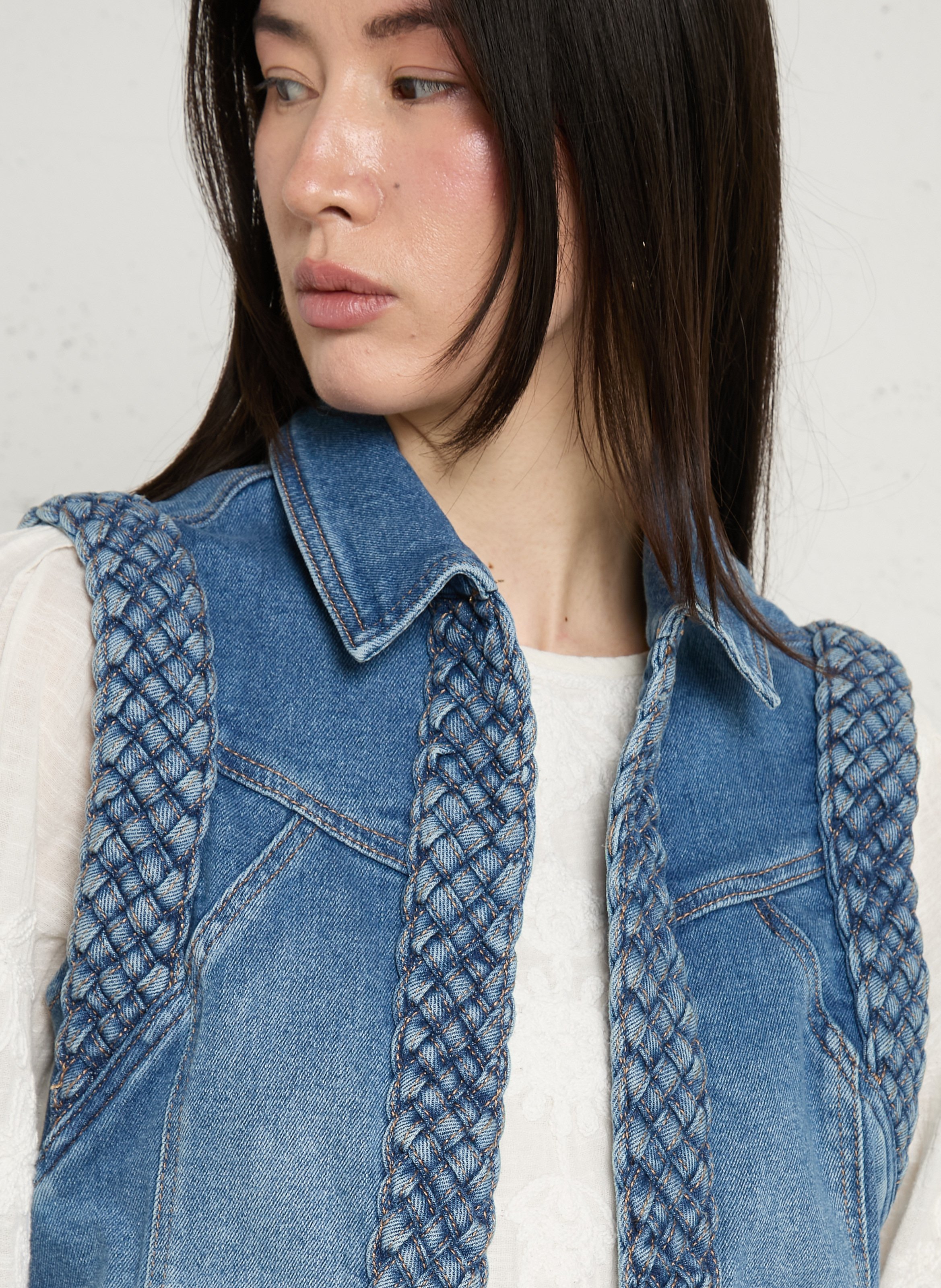 Veste col classique en coton mélangé MAISON 123 Bleu