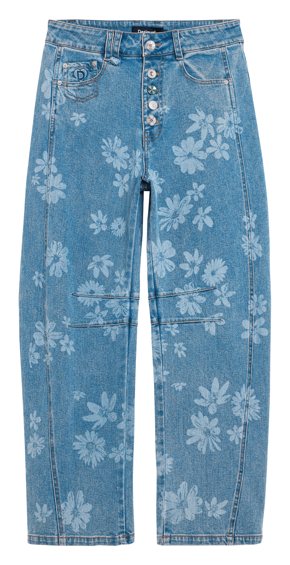 Rechte jeans met bloemenprint DESIGUAL Blauw