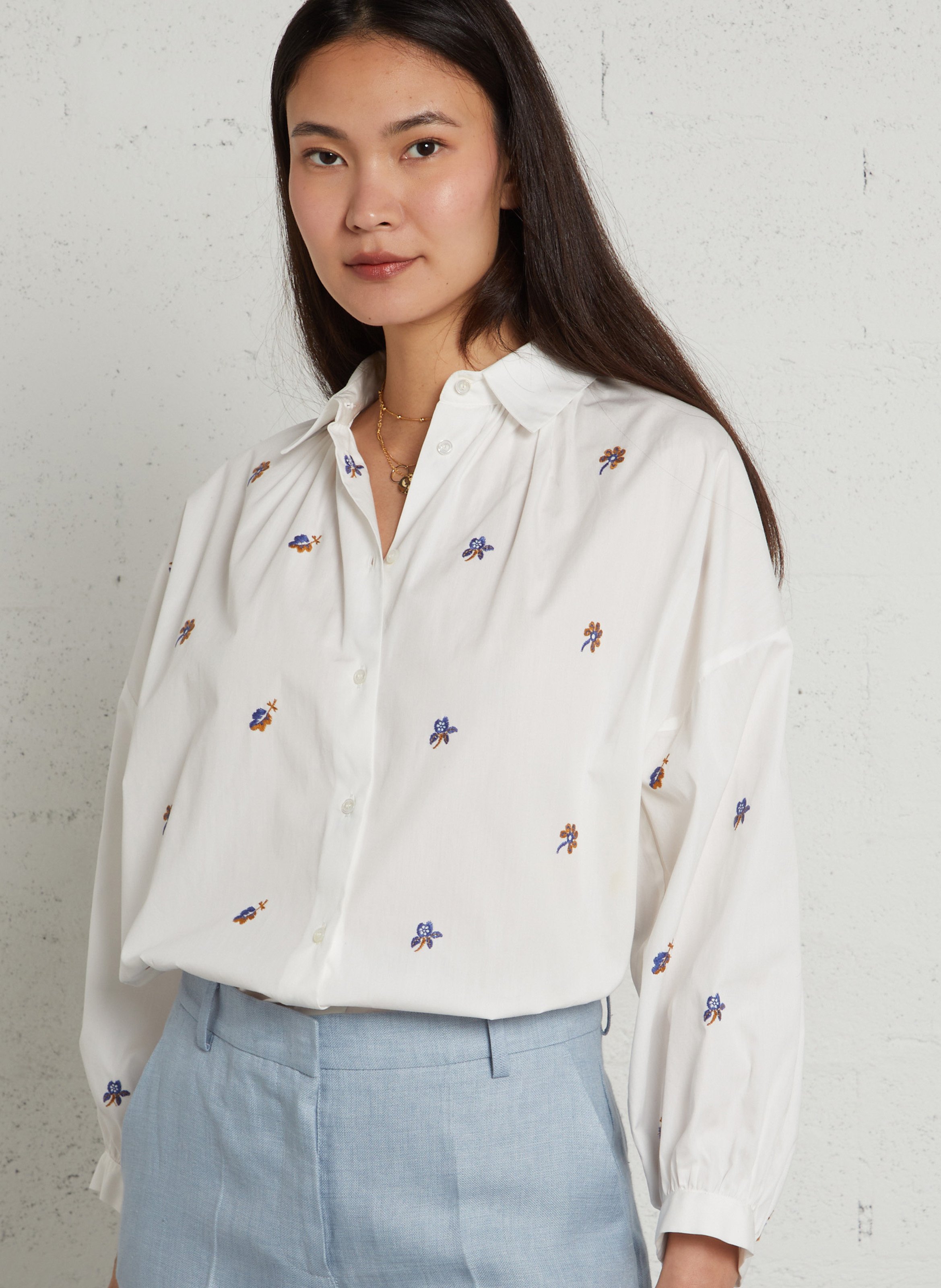 Oversized shirt with embroidered patterns MAX MARA WEEK END White