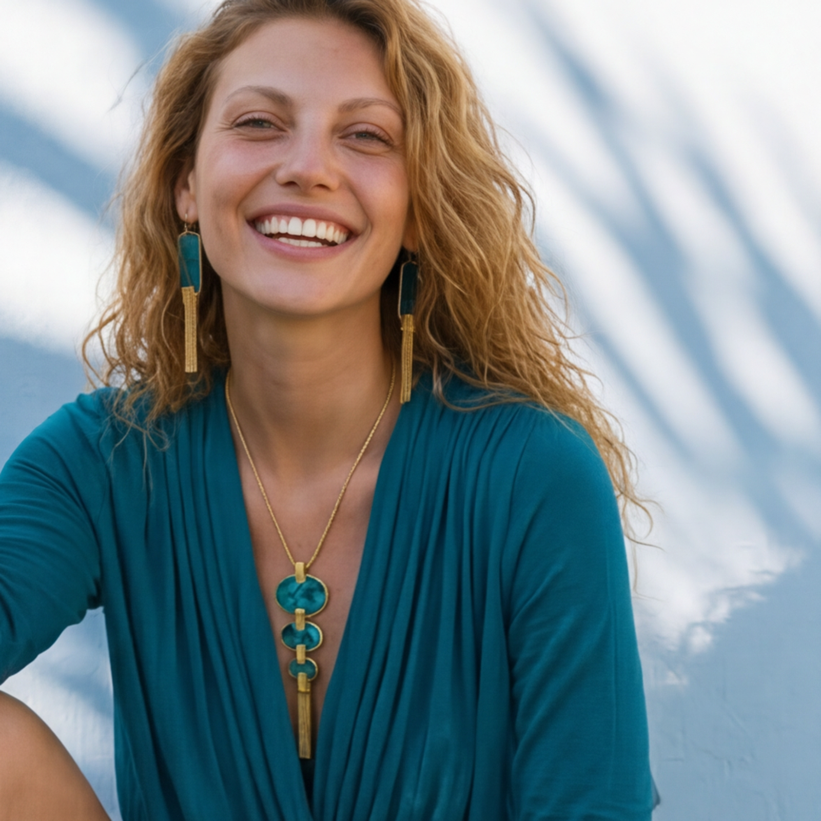Long gold-plated necklace SATELLITE PARIS Green