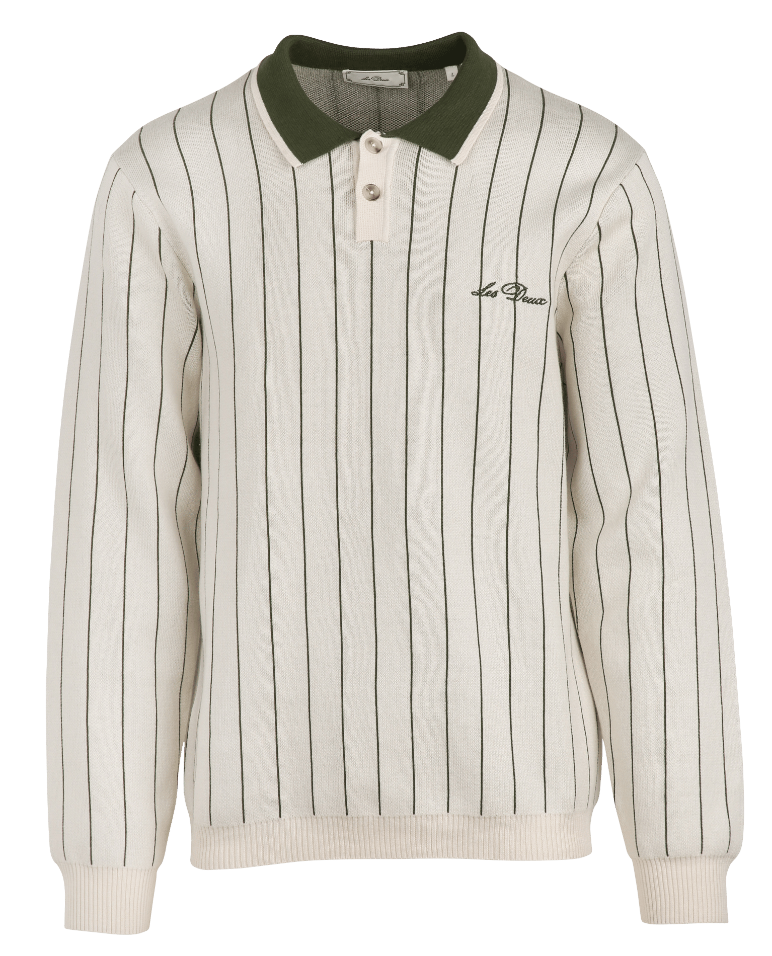 Polo met rechte kraag en strepen LES DEUX Beige