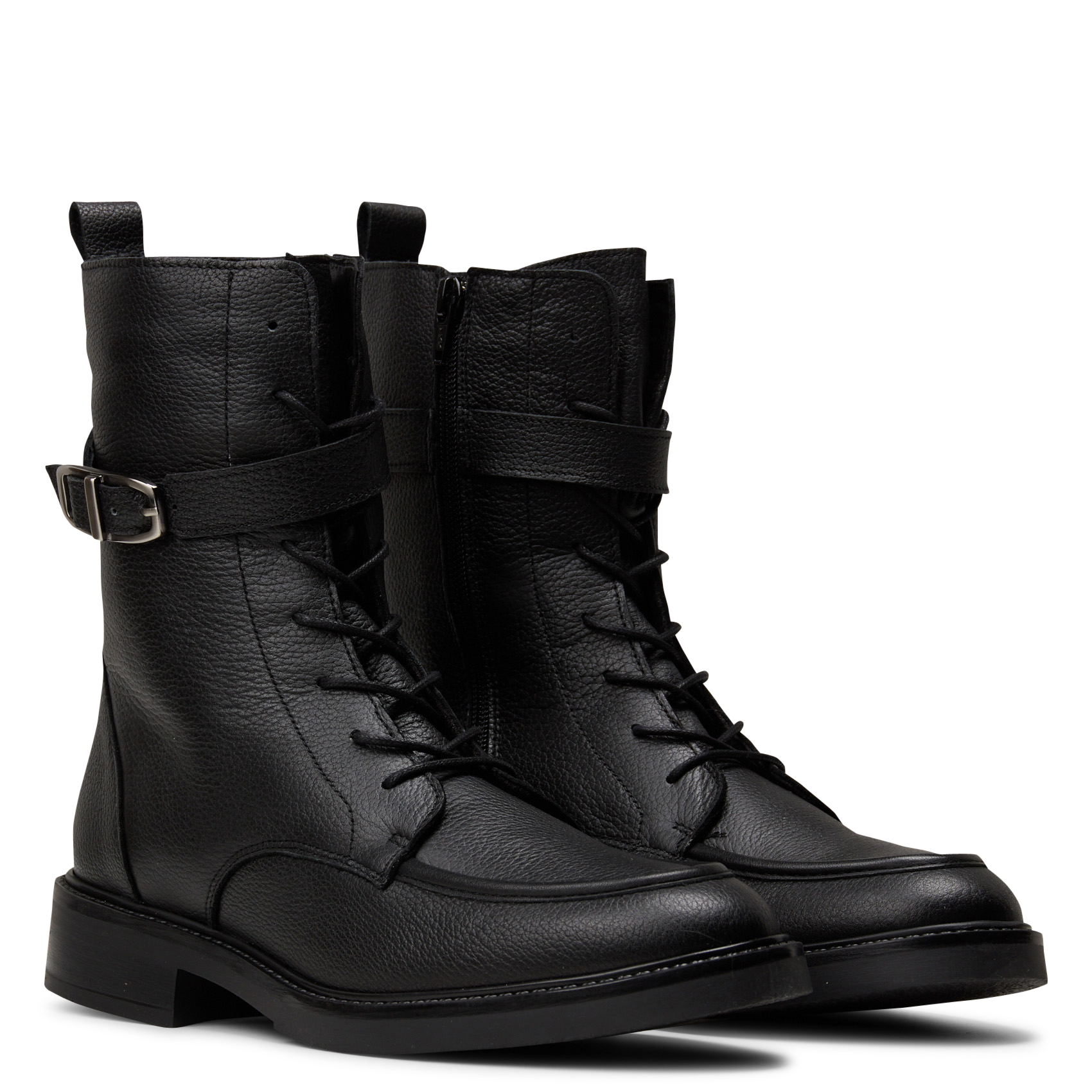 Lace-up leather ankle boots HUMILITY Black