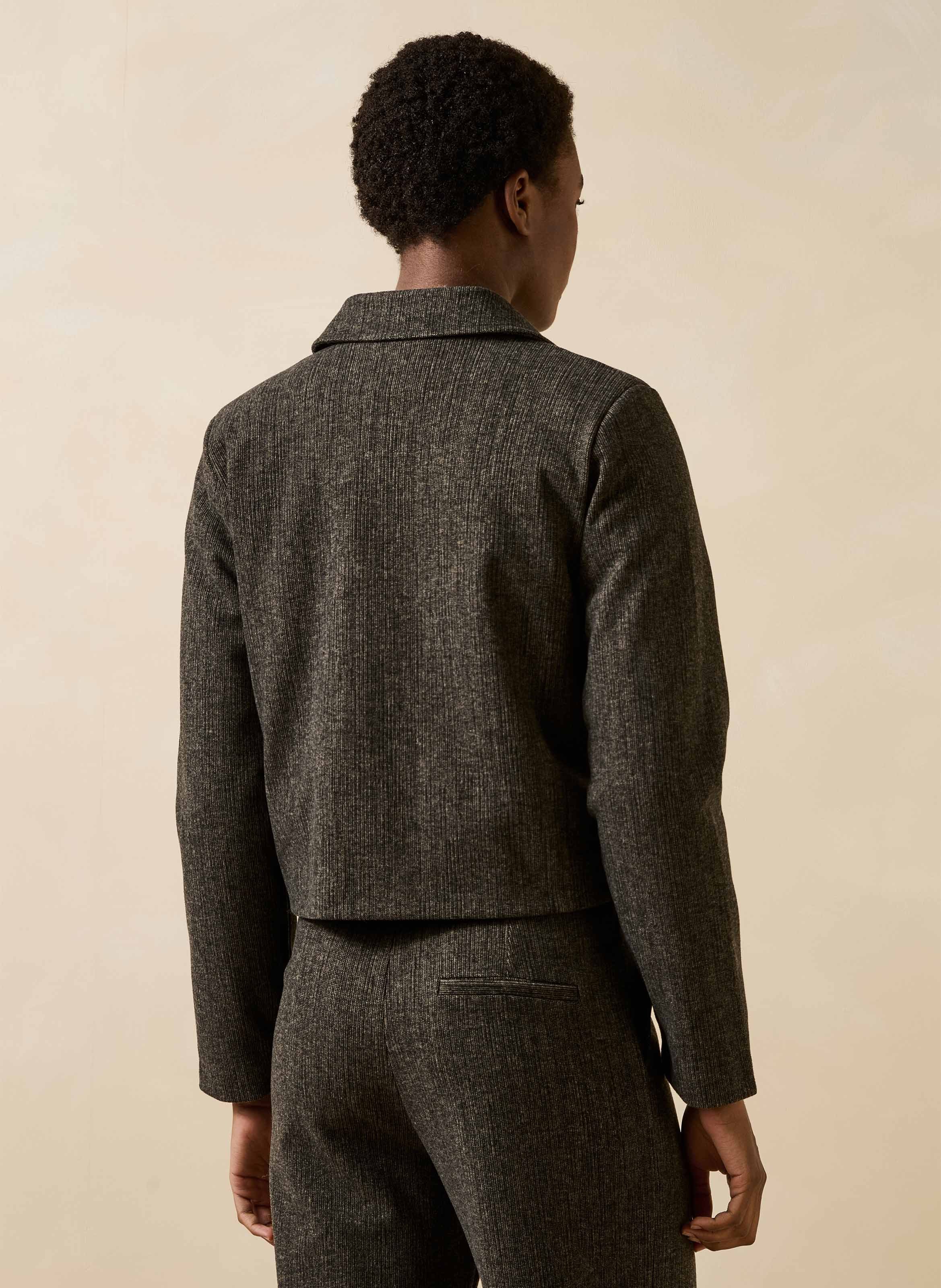 Short velvet effect jacket LA FEE MARABOUTEE Brown