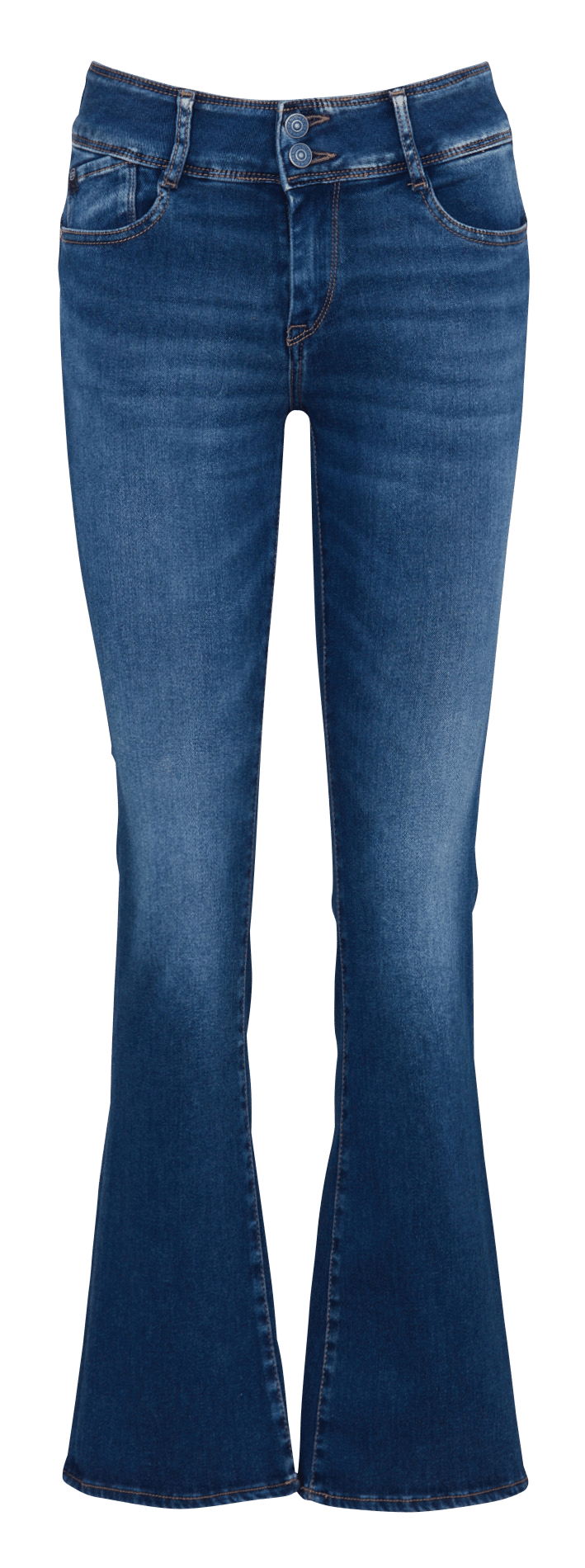 Cotton-blend bootcut jeans LE TEMPS DES CERISES Blue