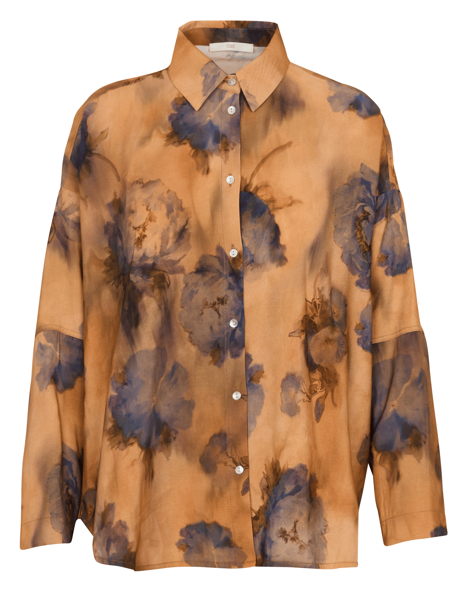 Chemise ample col classique imprimé fleuri HOD PARIS Beige
