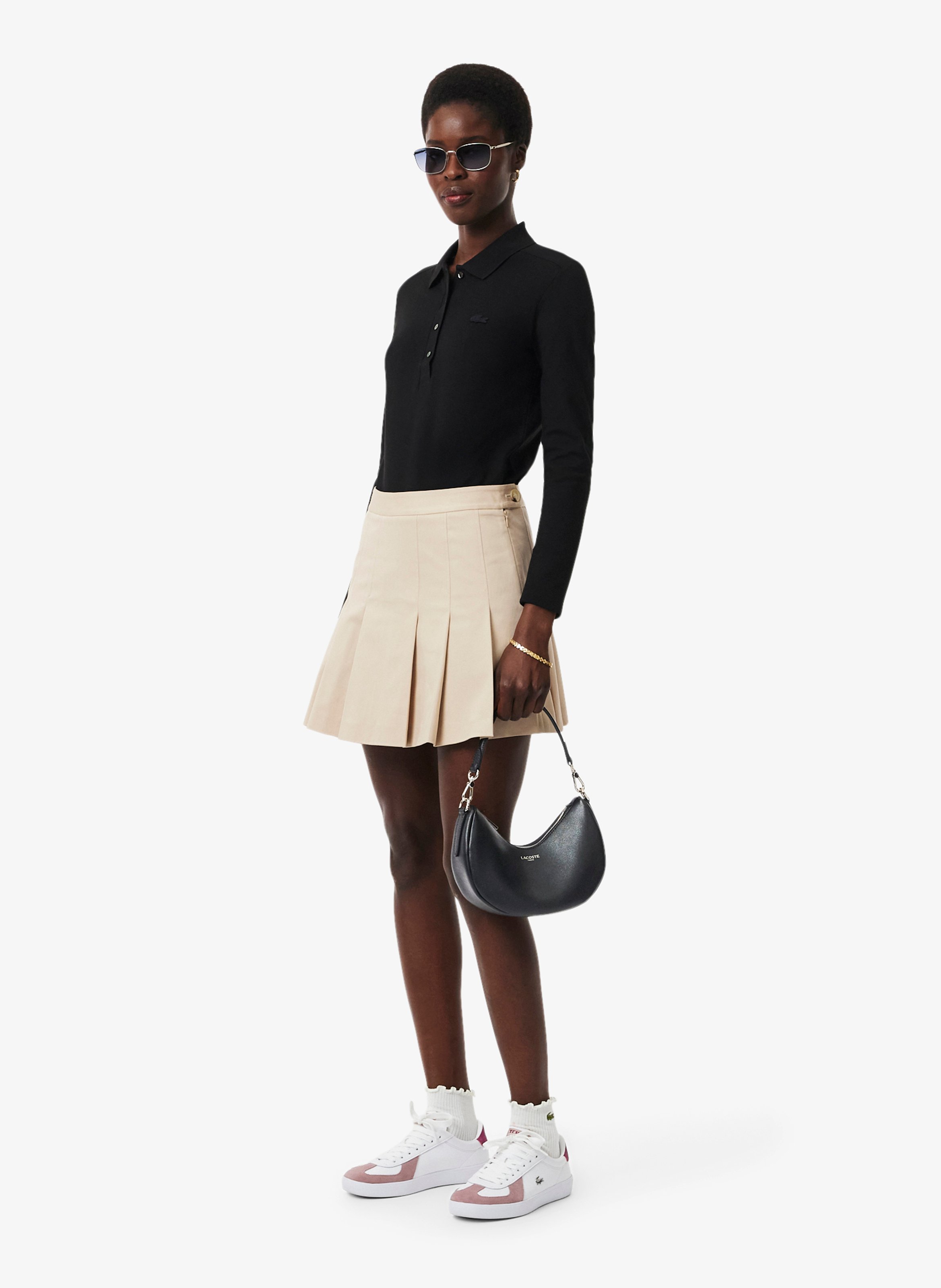 Mondtasche Champs-Élysées aus Leder LACOSTE Schwarz