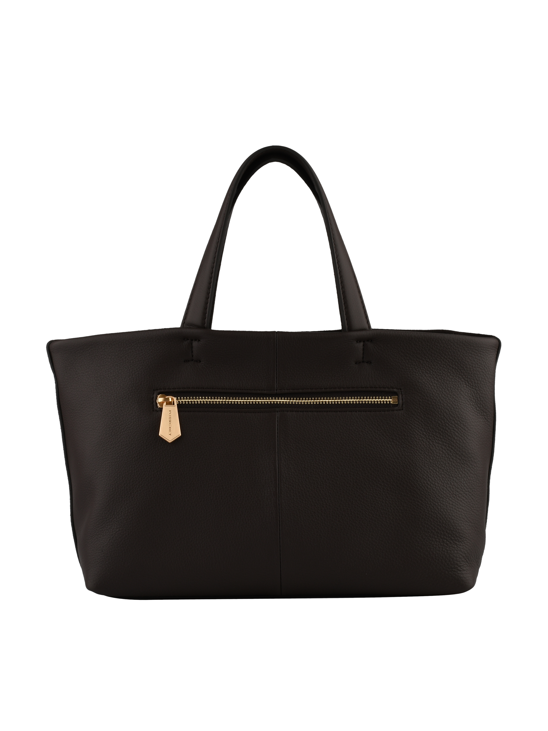 Cowhide suede-style tote bag POURCHET Brown