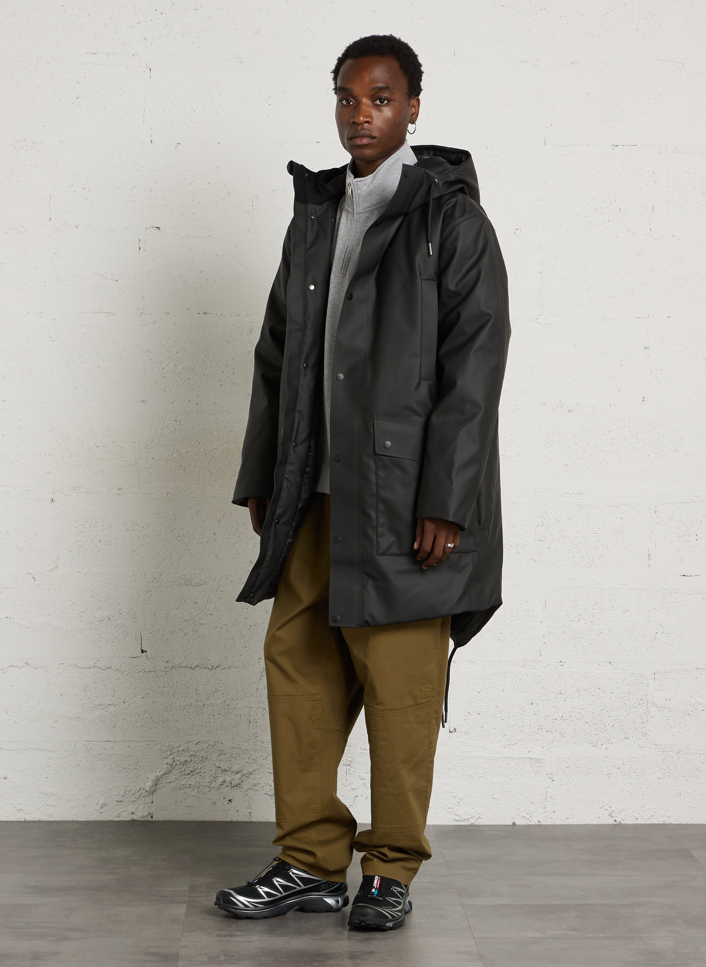 Straight-cut hooded parka RAINS Black