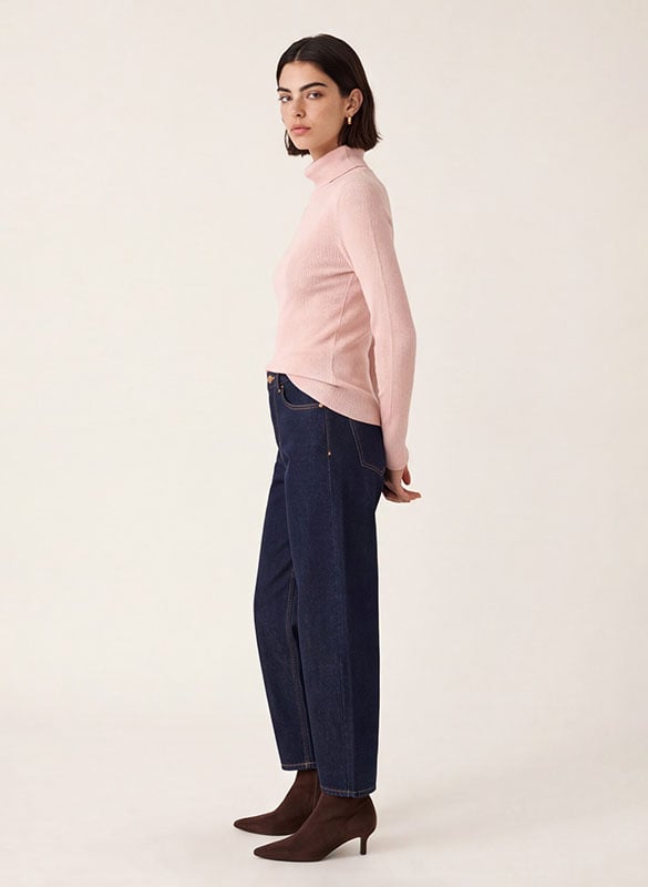 Close-fit wool polo neck sweater | Pink KOOKAI Women