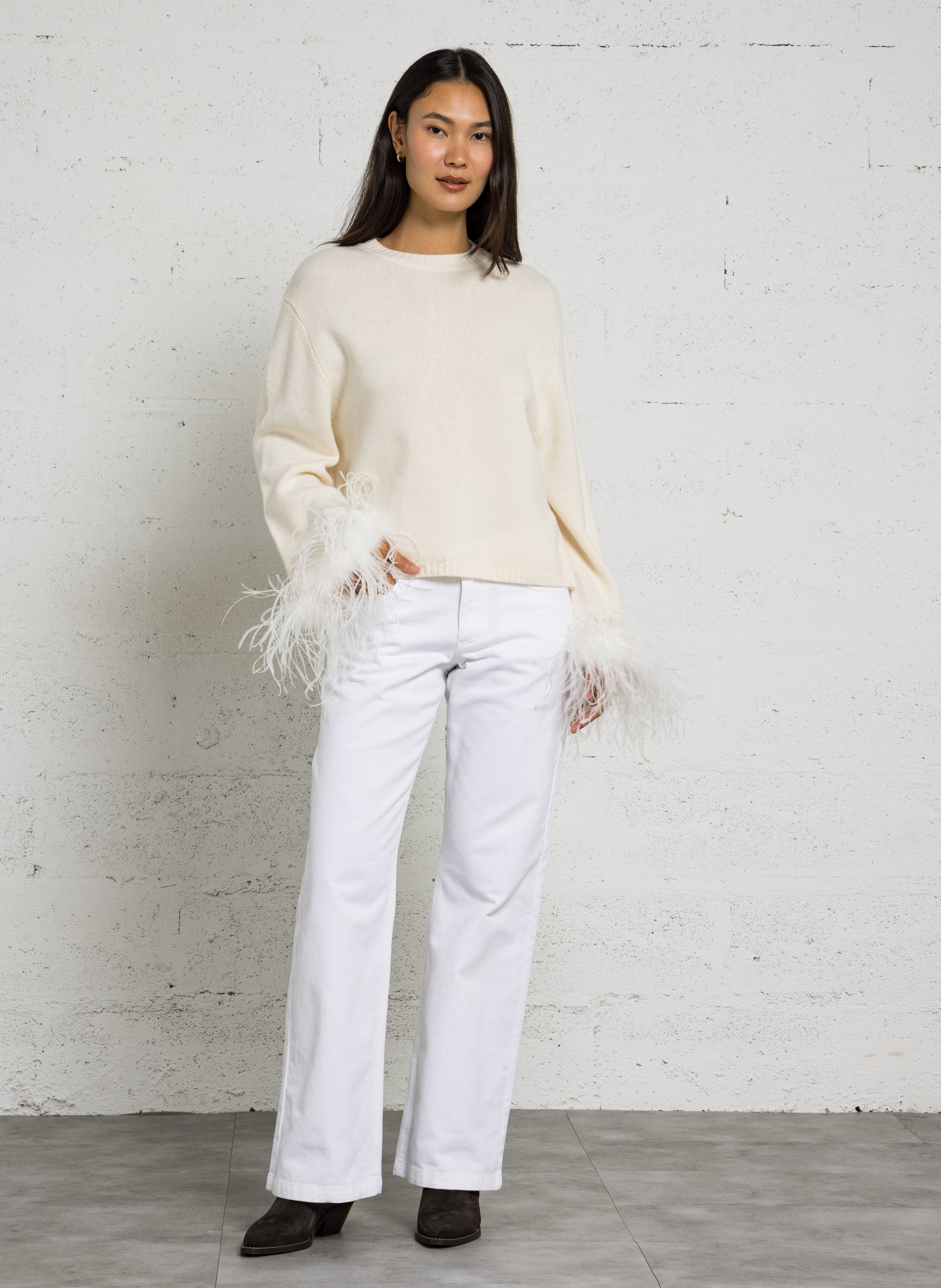Oversized, wollen trui BERENICE Wit