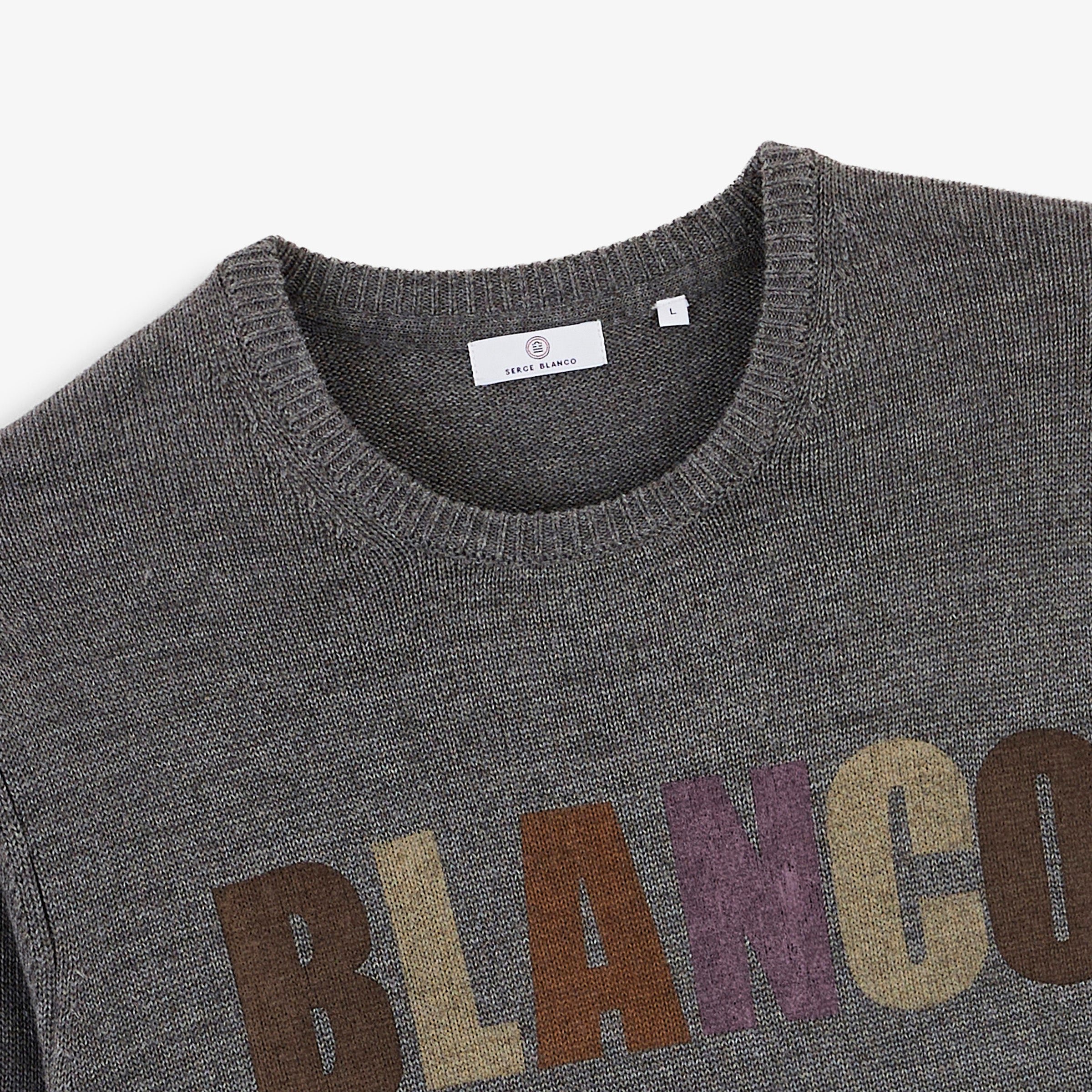 Blanco Biarritz Mohan jacquard crew-neck sweater SERGE BLANCO Grey