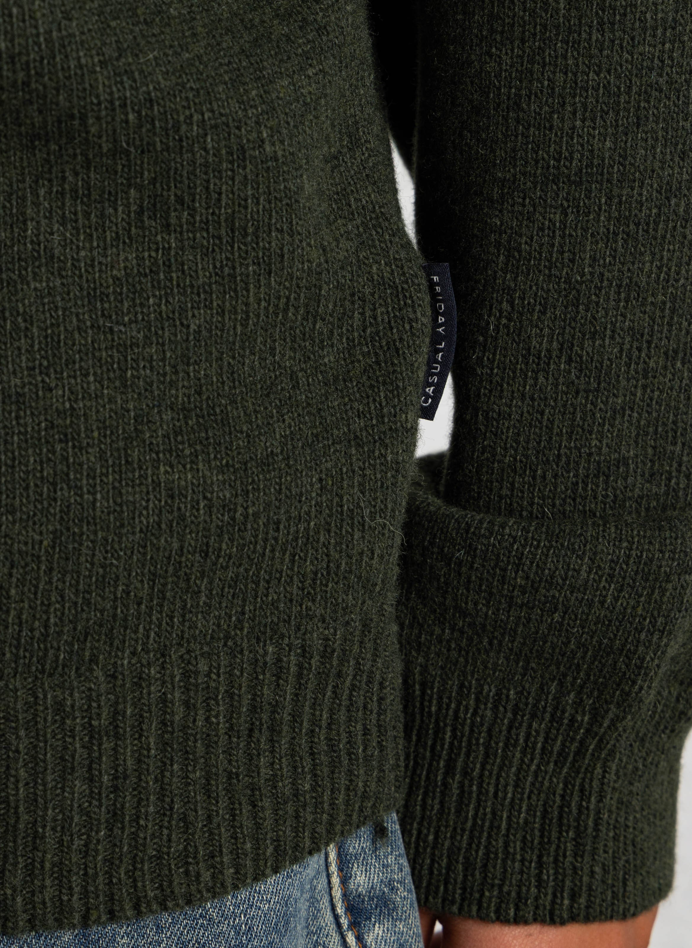 Pull col rond en laine mélangée CASUAL FRIDAY Beige